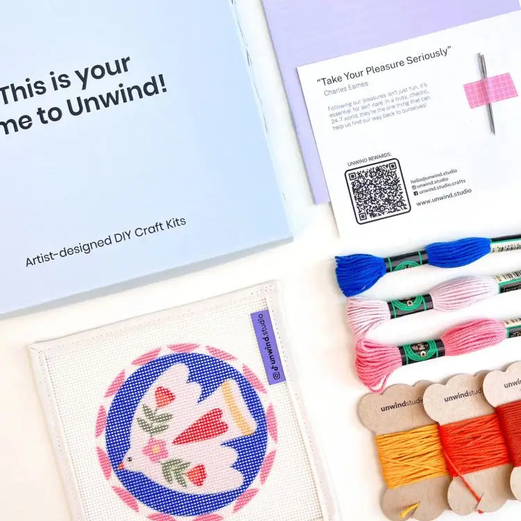 Noon Folk Bird Needlepoint Ornament Kit image 1