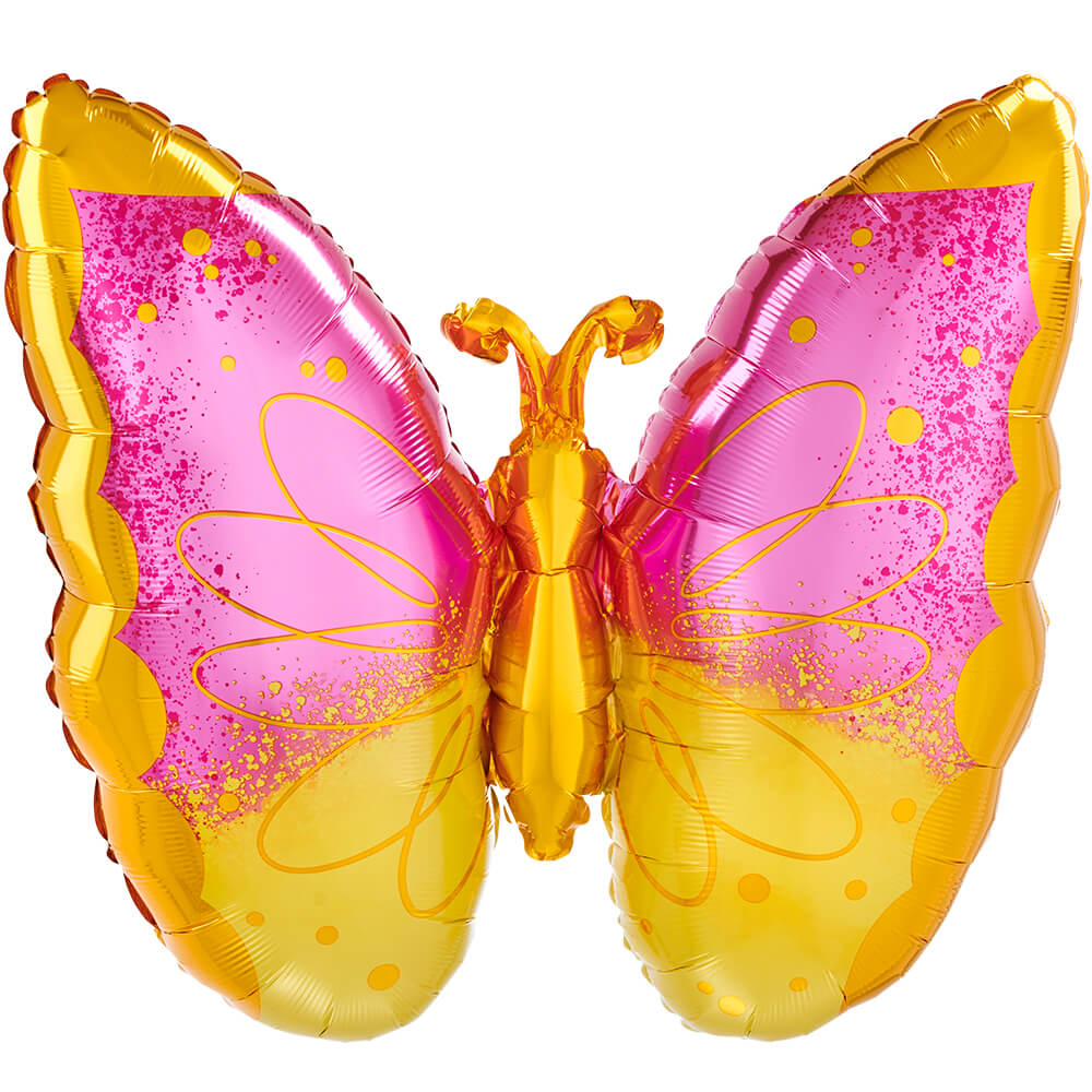 25 inch PINK & YELLOW BUTTERFLY image 0