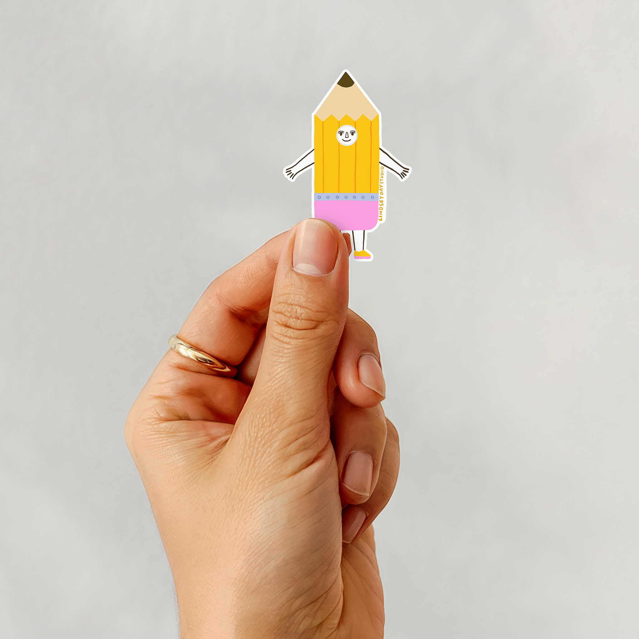 Pencil Friend Sticker, Teacher Gift, Cute Kawaii Sticker