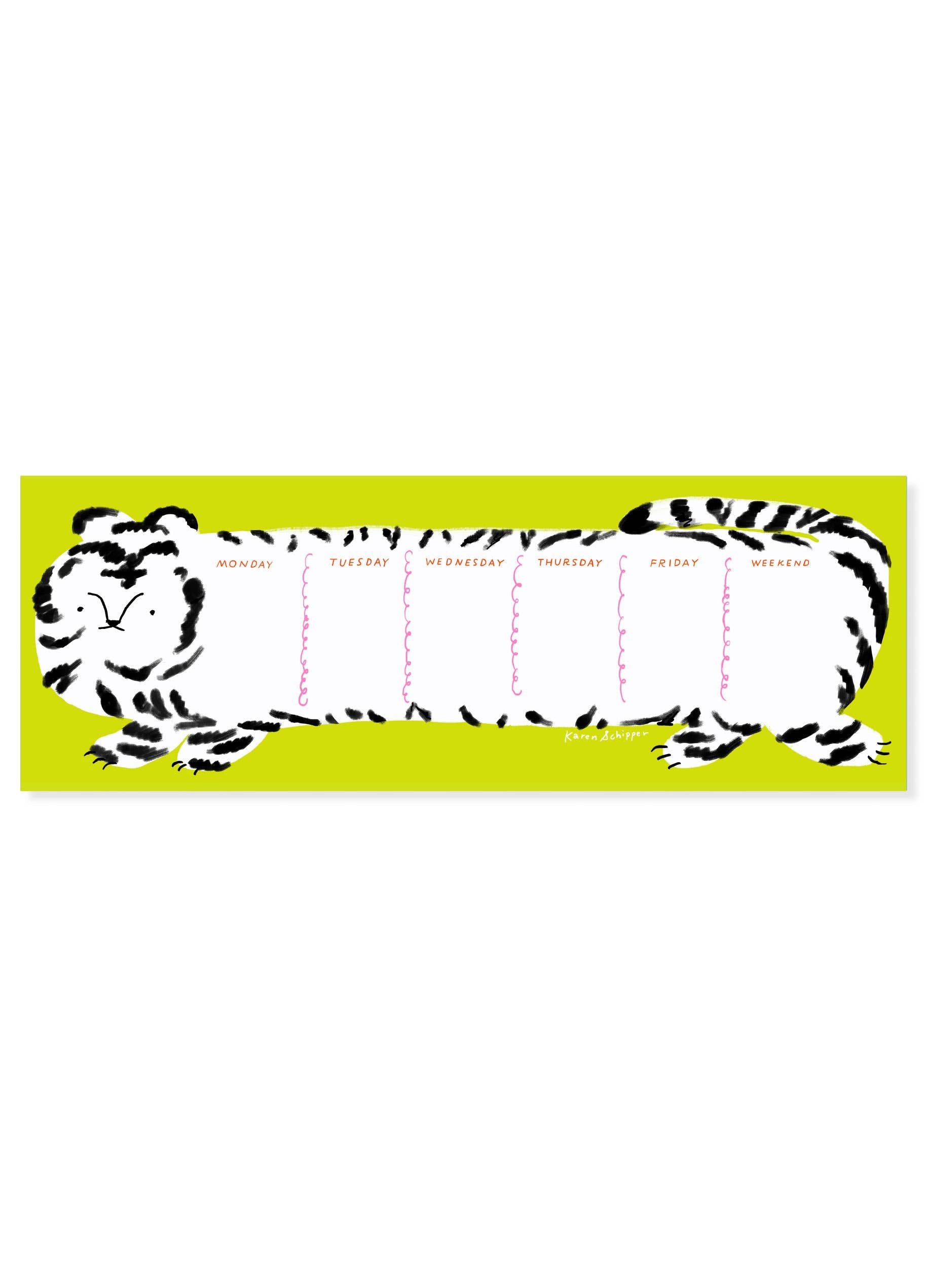 Tilda Tiger Desk Planner – Illustrated Weekly Planner Pad