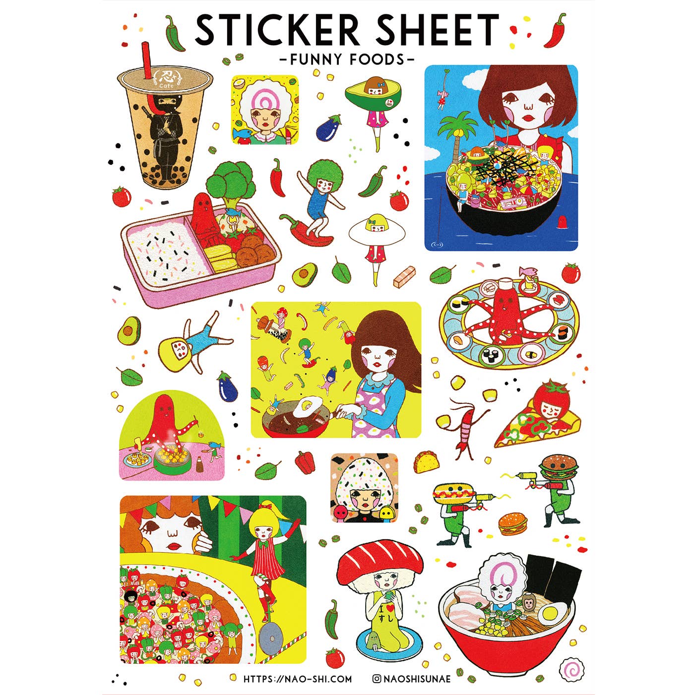 【Sticker Sheet】FUNNY FOODS