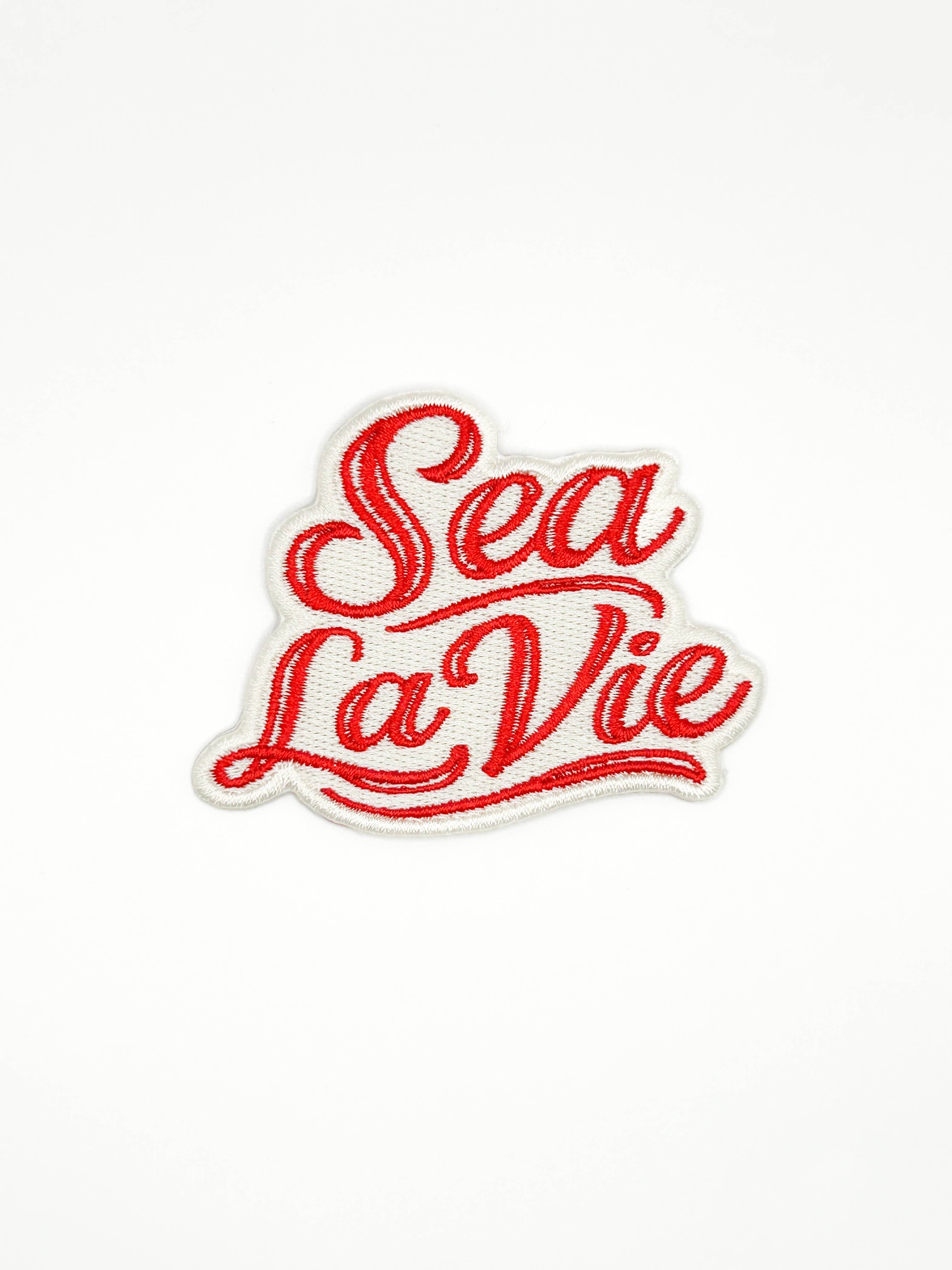 Sea La Vie Embroidered Patch  Coastal Quote, Beach, Travel