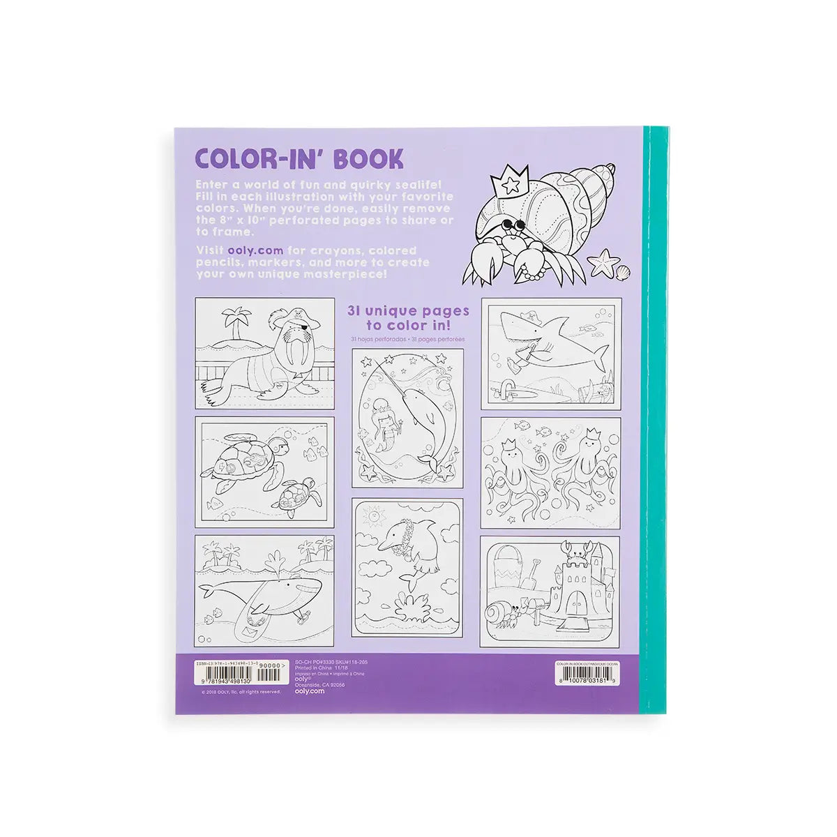 Color-in' Book: Outrageous Ocean image 1