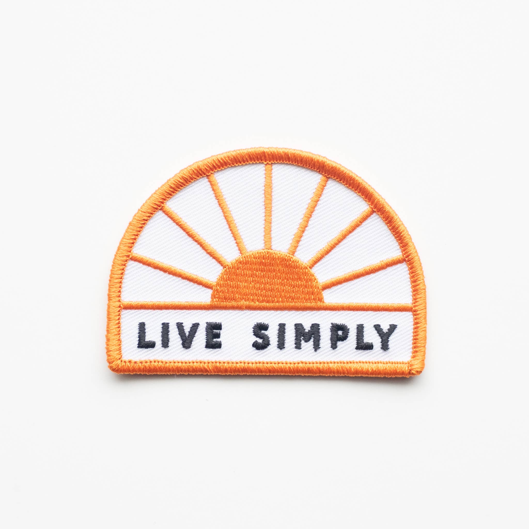 Live Simply Sun Embroidered Iron on Patch