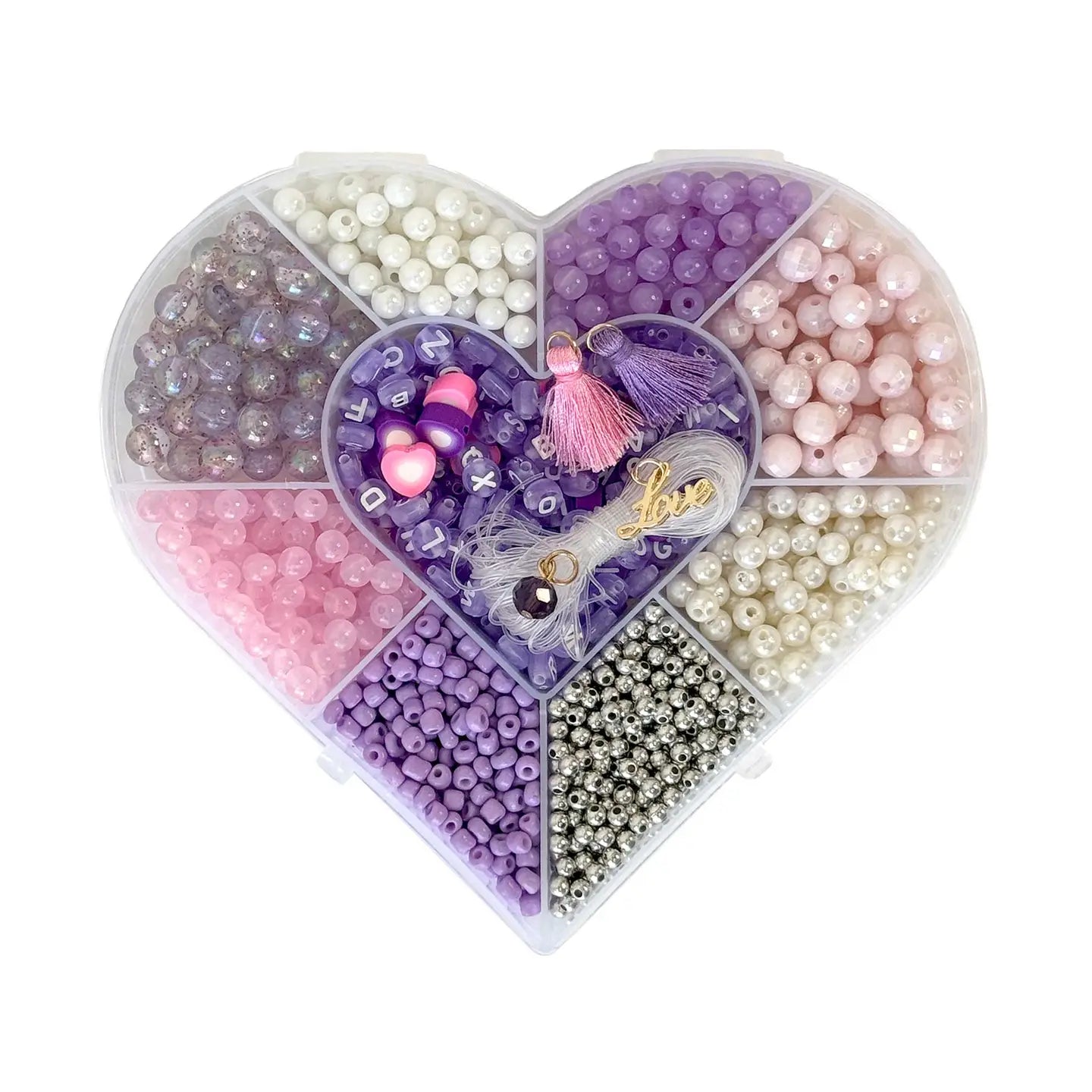 Purple Valentine Heart Box Diy Bead Kit image 0