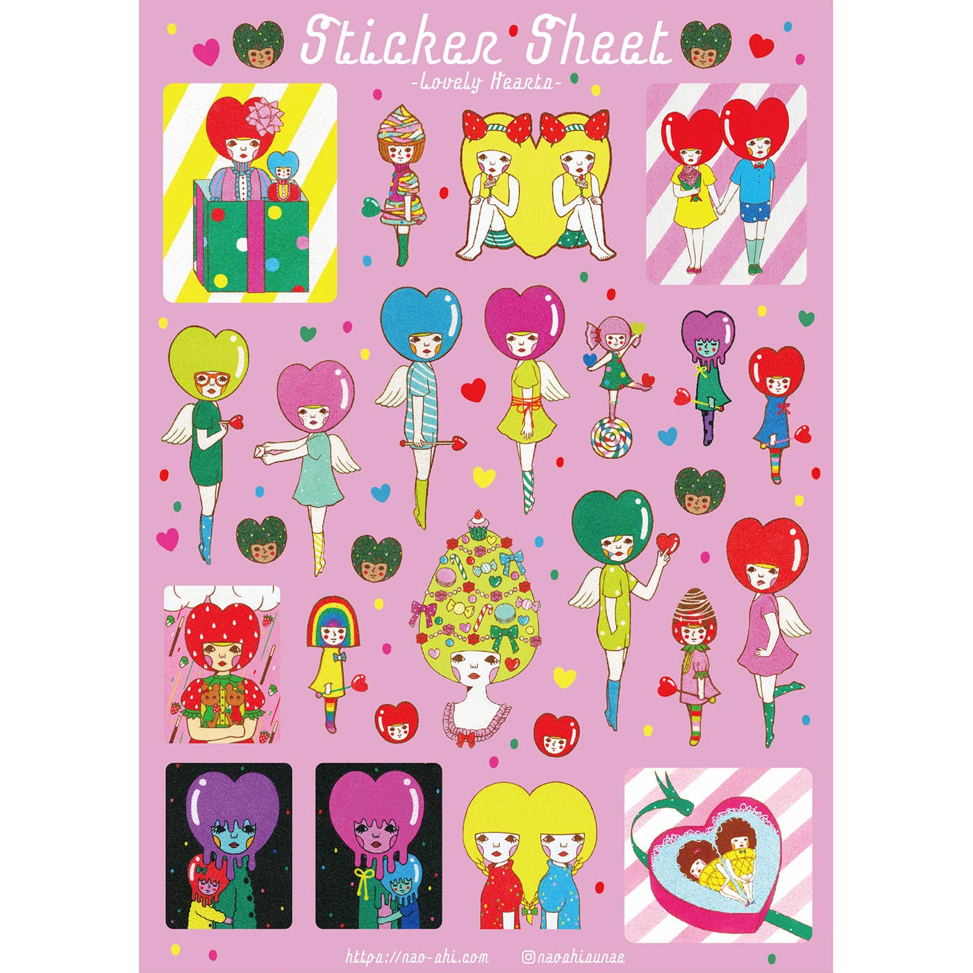 【Sticker Sheet】Lovely Hearts