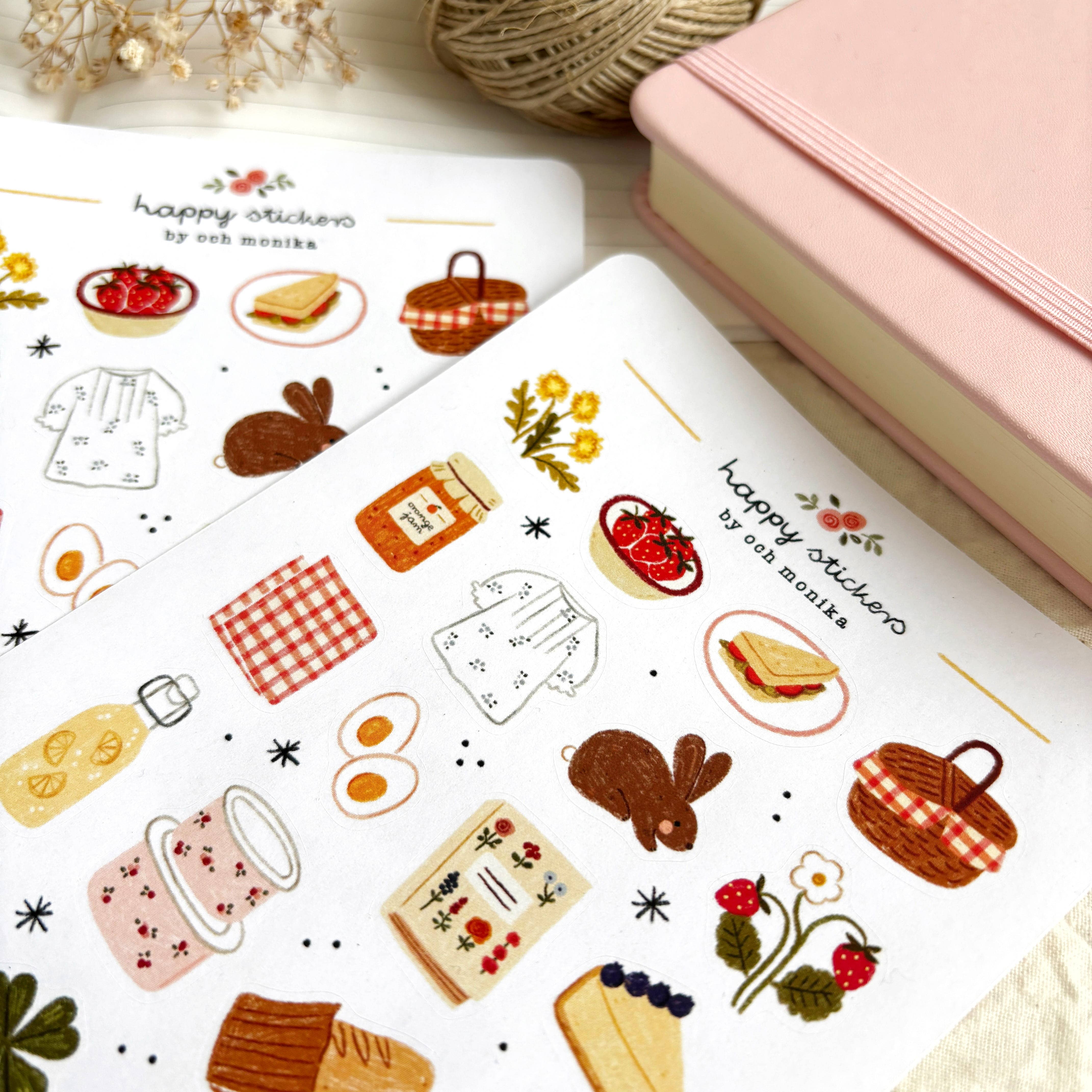 Spring Picnic - Planner & Journal Stickers | A6 Matte Paper
