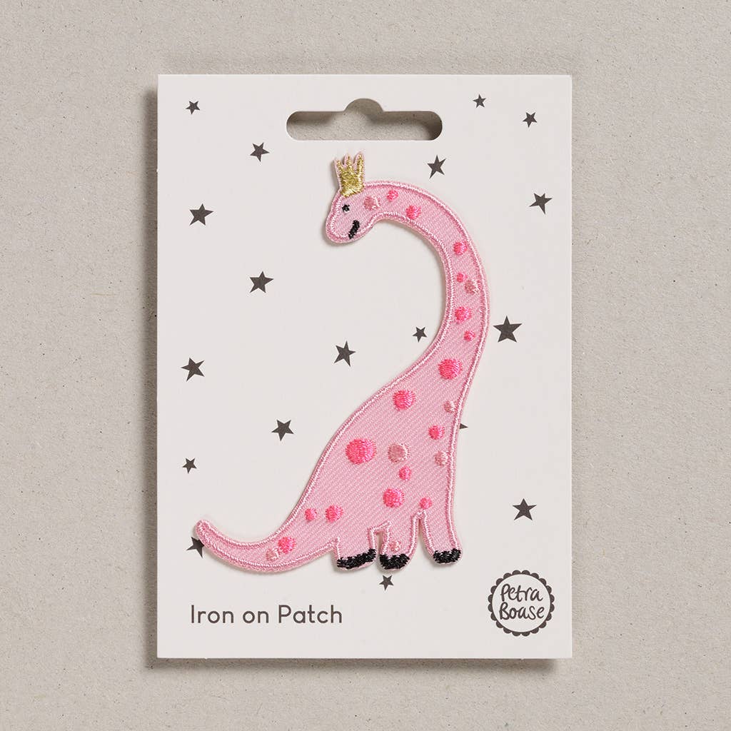 Iron on Patch  Pink Dinosaur
