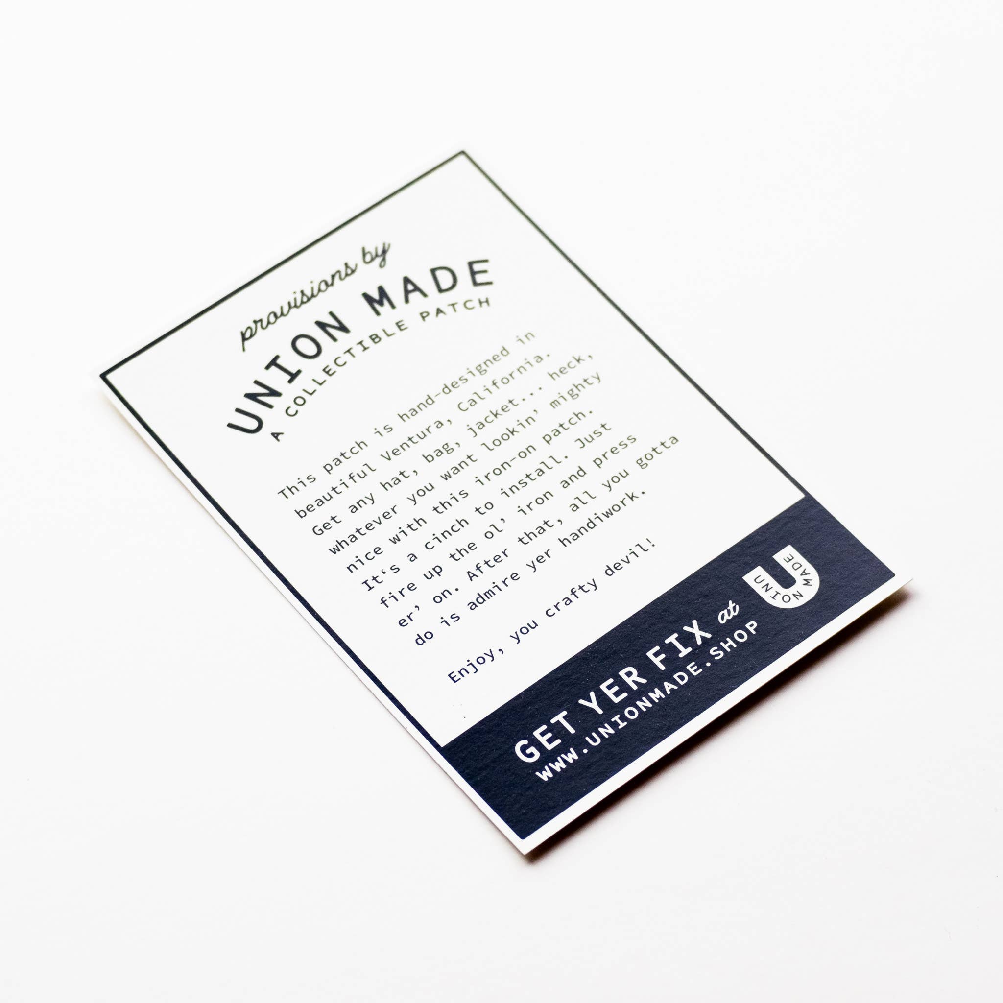 Support Your Local Surf Shop Iron on Patch - Blue & White