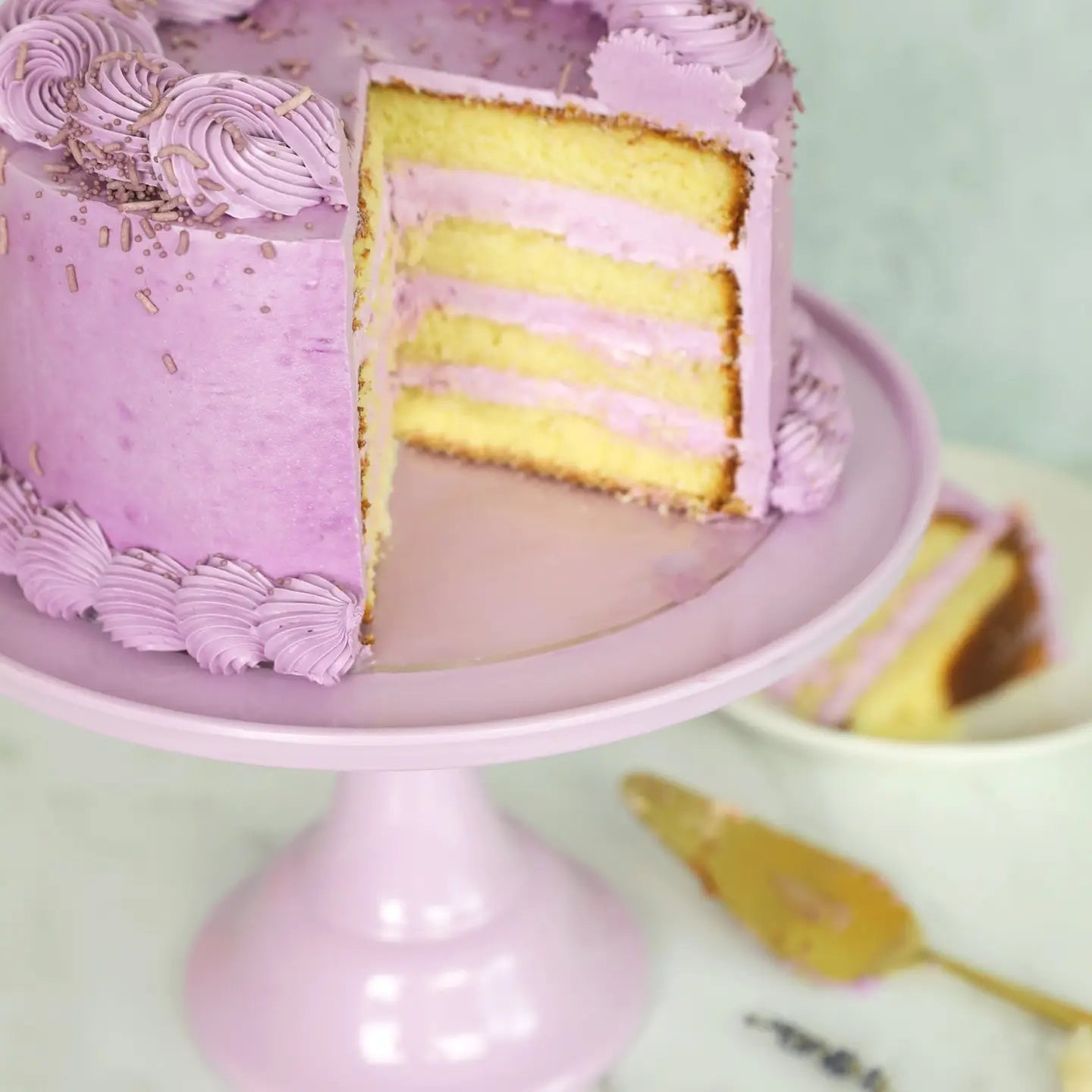 Melamine Cake Stand Large- Lilac Purple 11.5 Inch image 4
