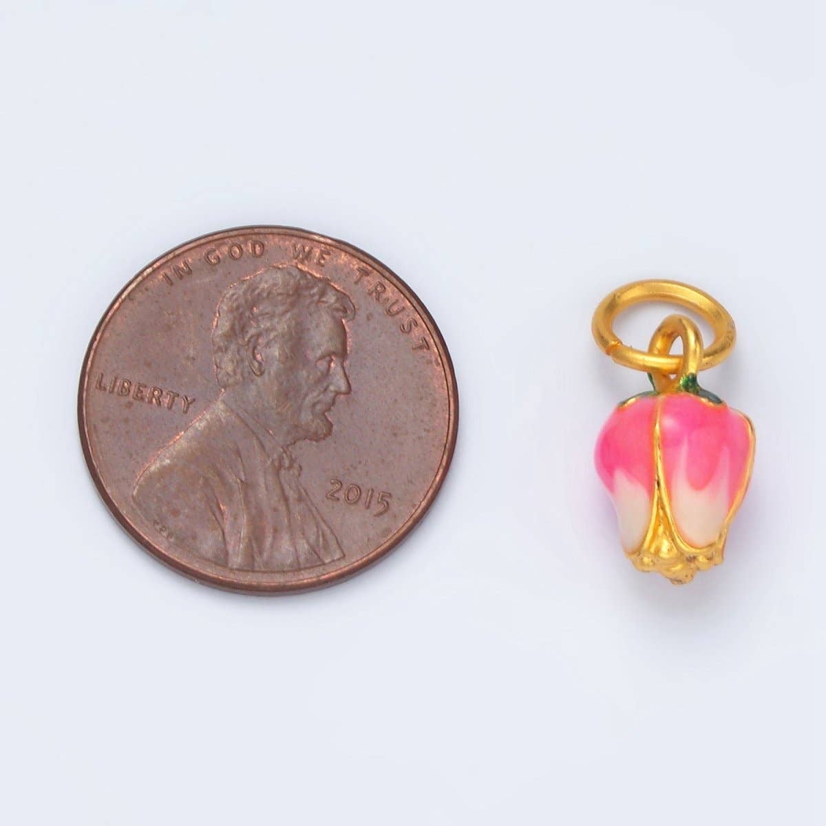 24K Gold Filled Mini Tulip Flower Enamel Charm |