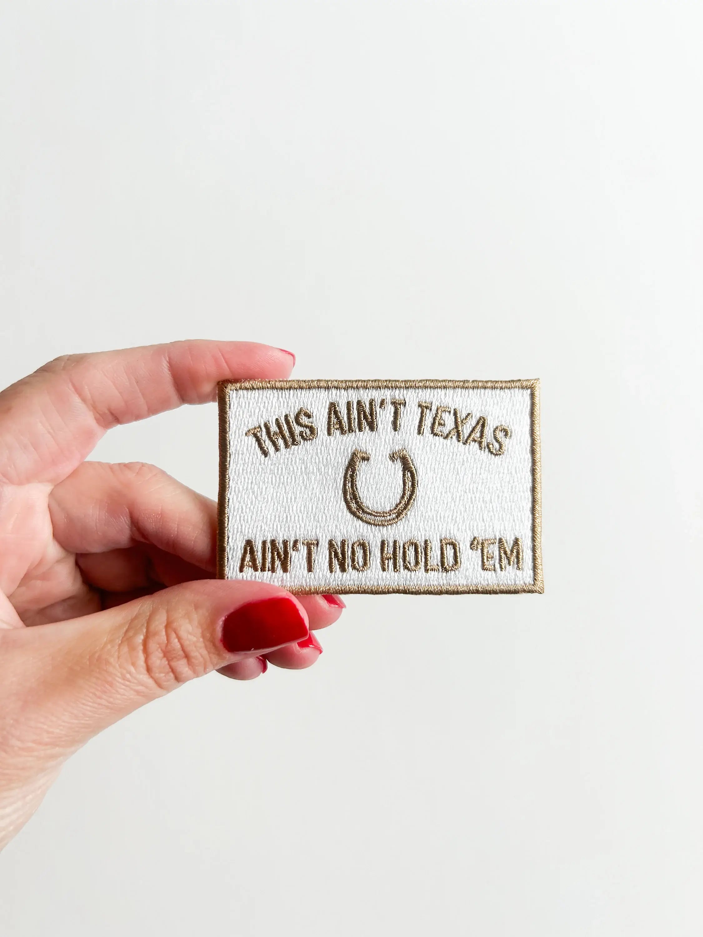 This Ain't Texas Iron On Embroidered Patch Western Cowboy 