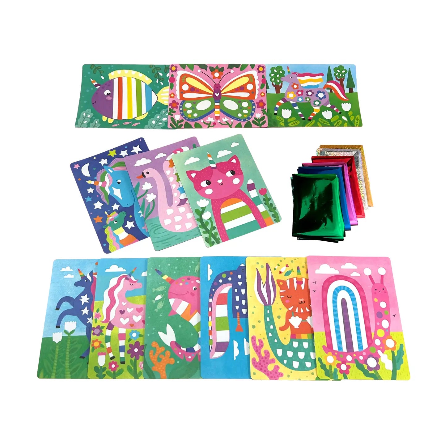 Foil art kit with whimsical characters image 1