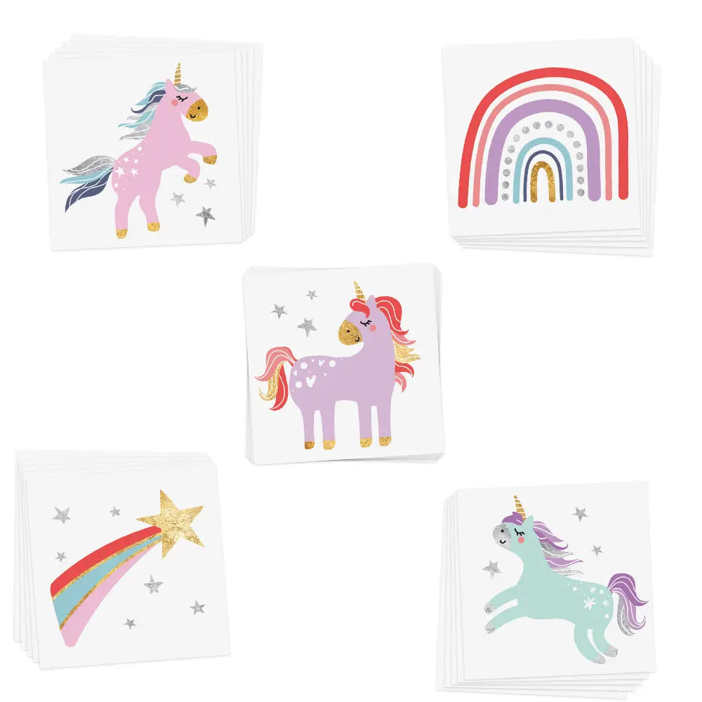 Flash Tats: Enchanting Unicorns Variety Set - Temporary Tattoo image 0