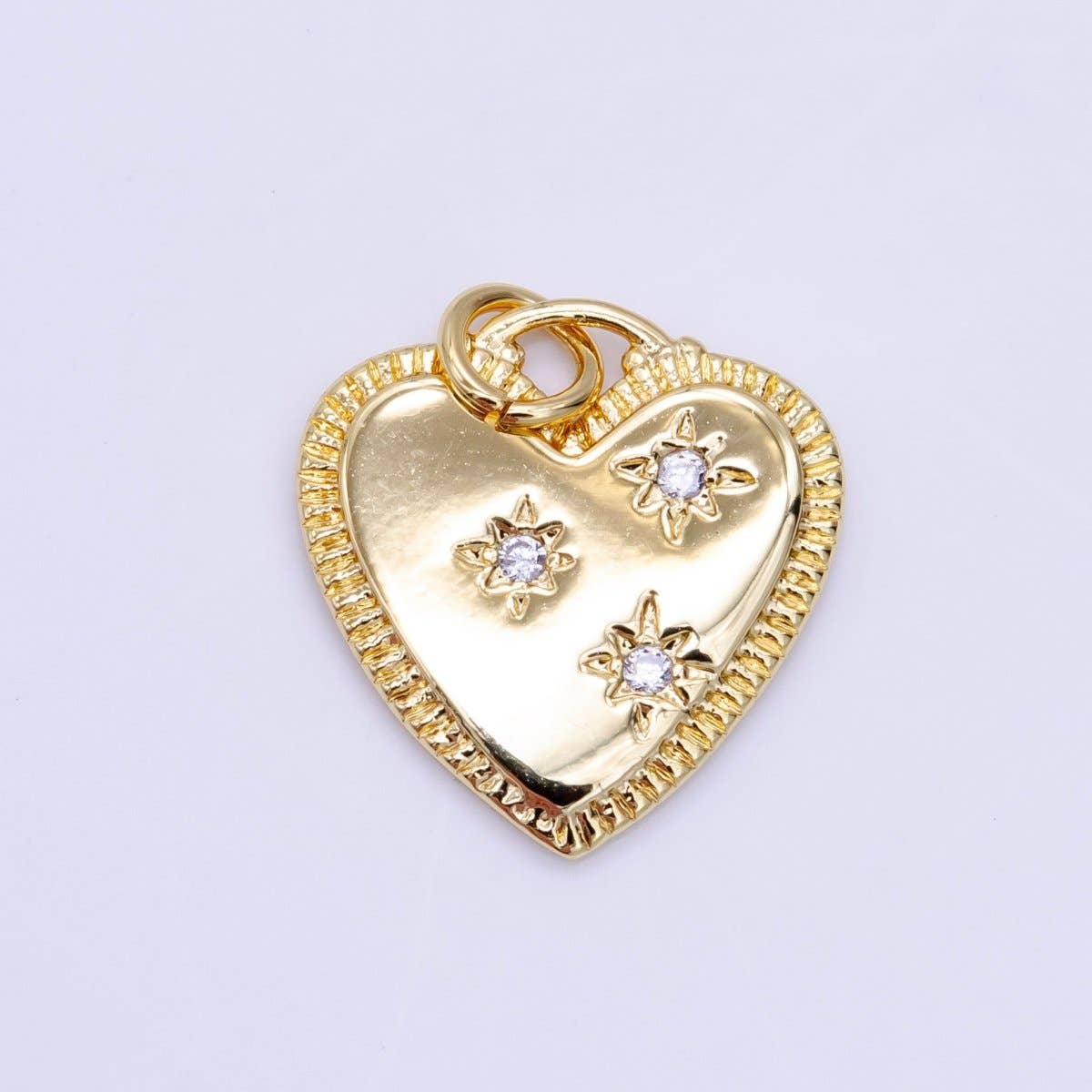 14k Gold Filled Heart Charm Medallion Pendant, Gold Necklace Pendant for Necklace Bracelet Charm Component Supply D-049 D-161
