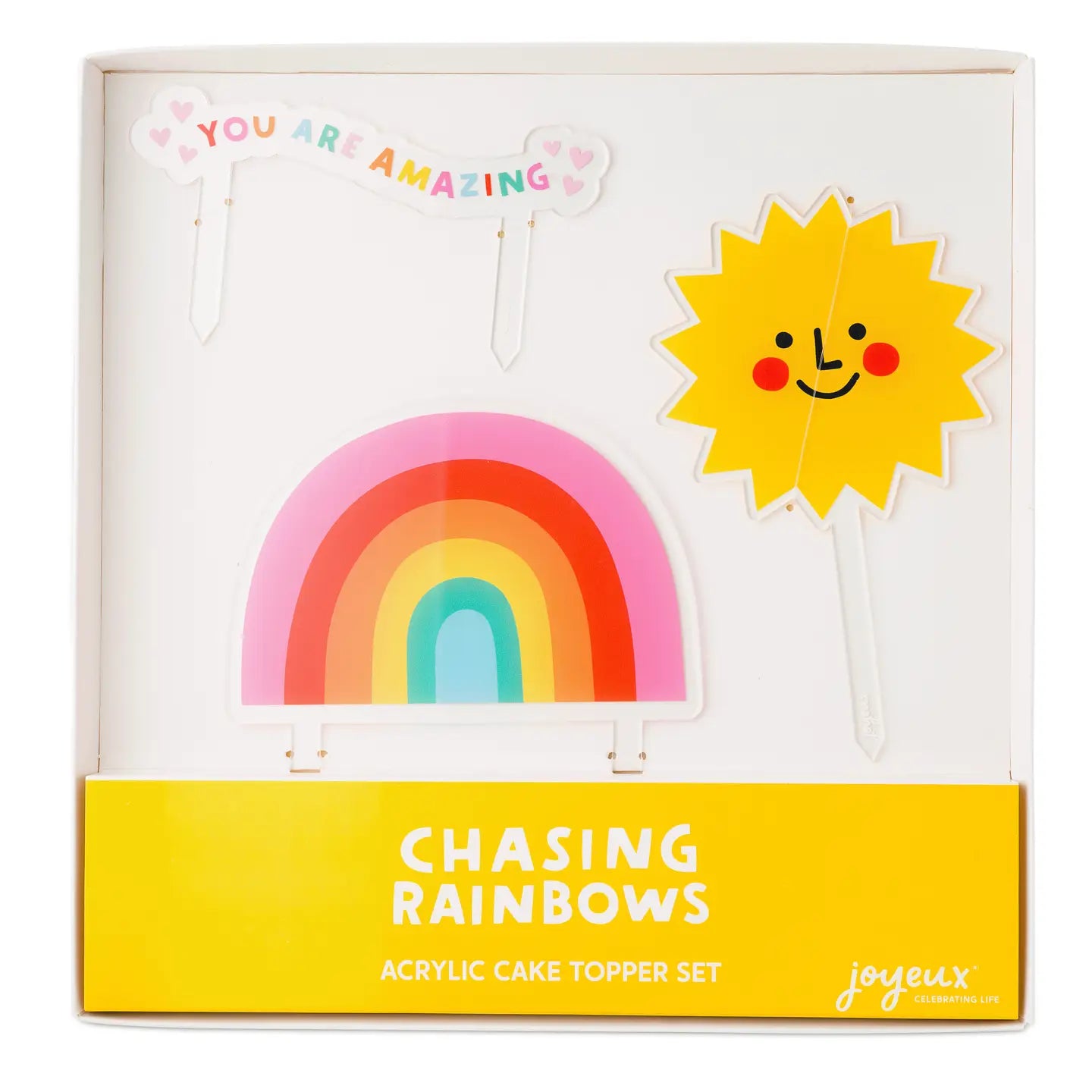 Chasing Rainbows Acrylic Cake Topper Set image 0