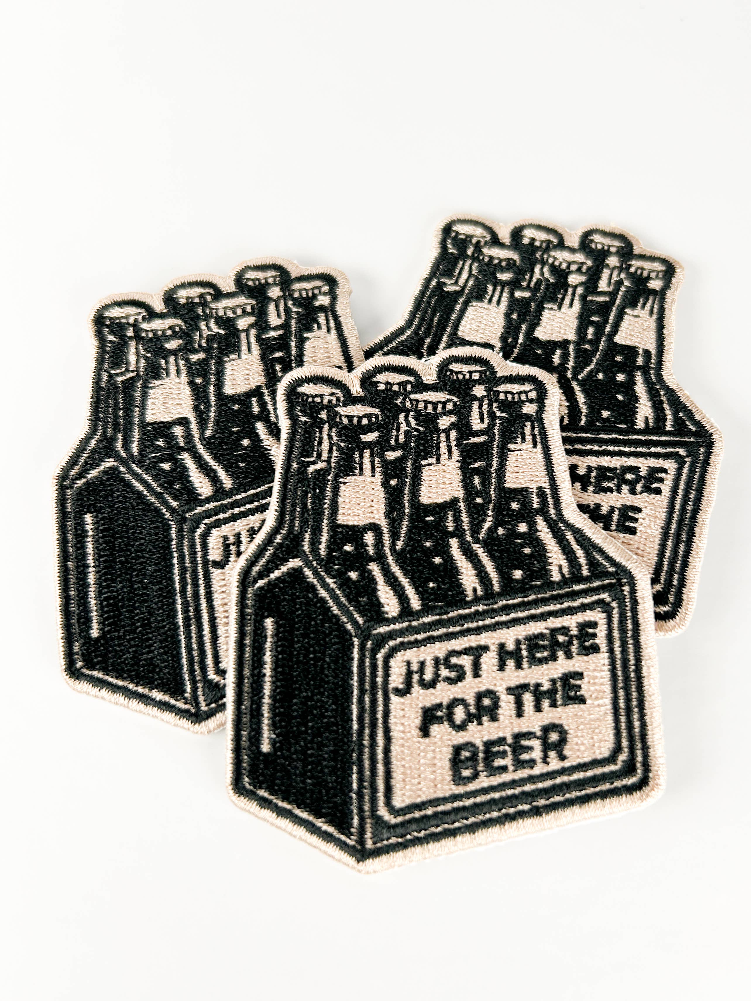 Just Here for the Beer Embroidered Patch Funny Iron On Bar