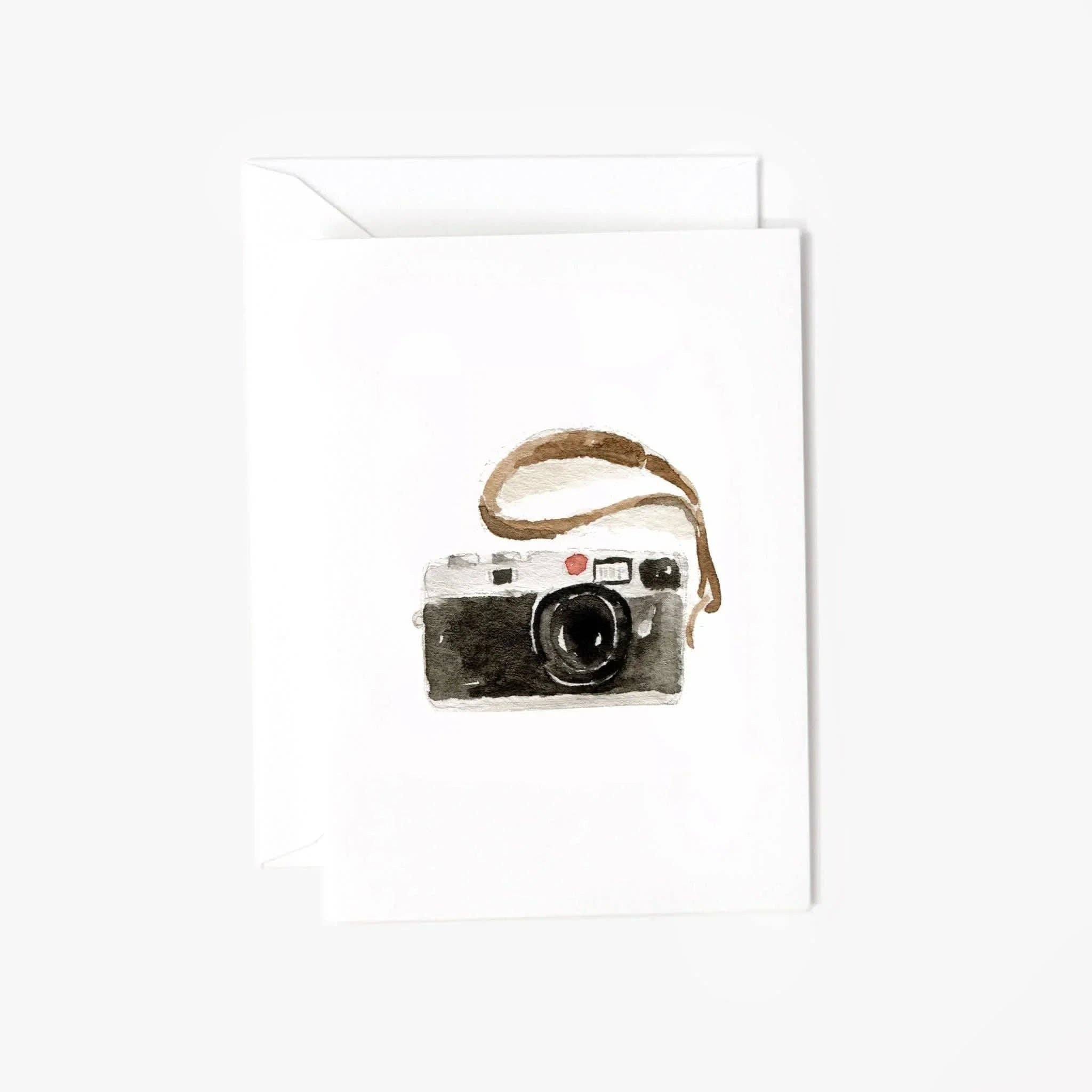 Vintage camera mini enclosure notecard
