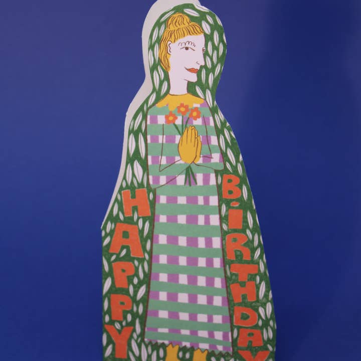 Flower Lady Shaped Greetings Card image 0