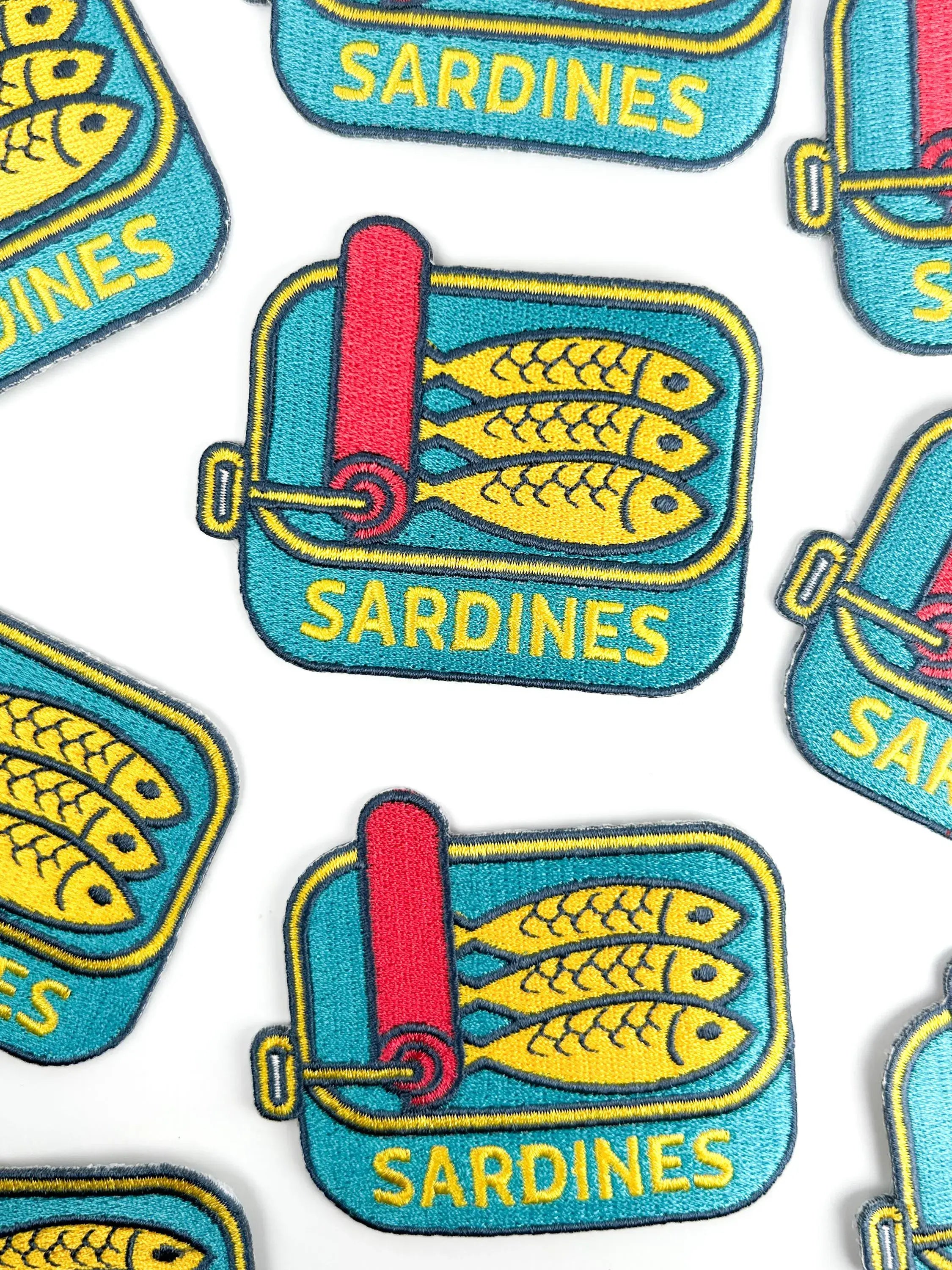 Sardines Patch – Retro Embroidered Iron-On Patch for Foodies