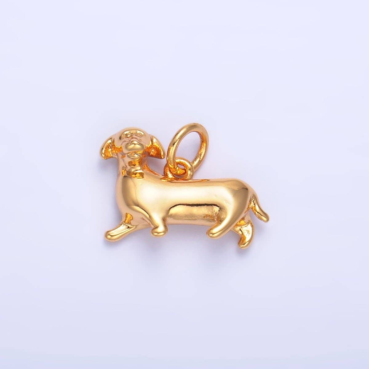 24K Gold Filled Sausage Weiner Dachshund Pet Dog 3D Multidimensional Charm |