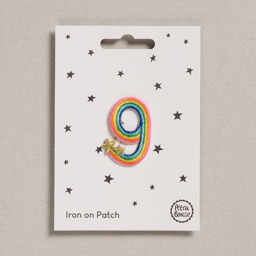 Iron on Patch Rainbow Number - Nine