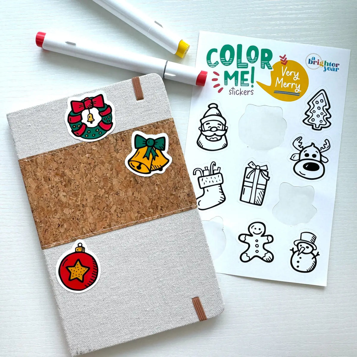 Color Your Own Very Merry Quality Sticker For Kids & Baby image 1
