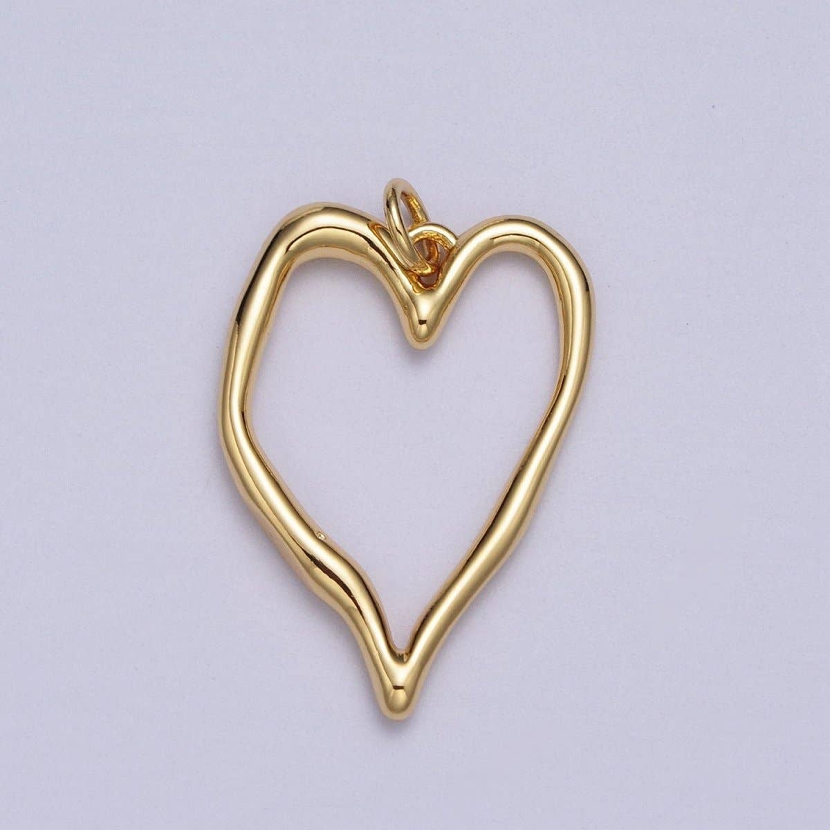 Gold Geometric Open Heart Minimalist Charm |