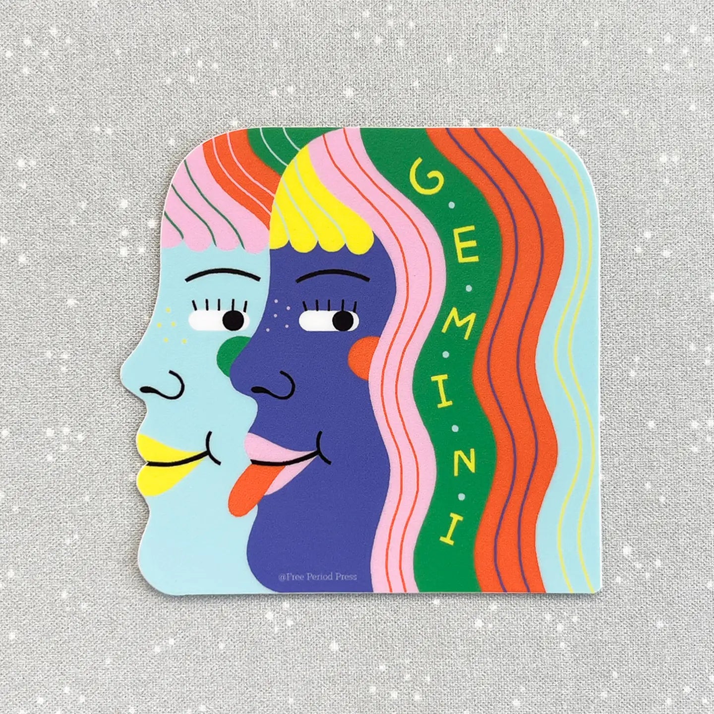 Gemini Zodiac Vinyl Decal Sticker | Playful and Colorful Twins image 0