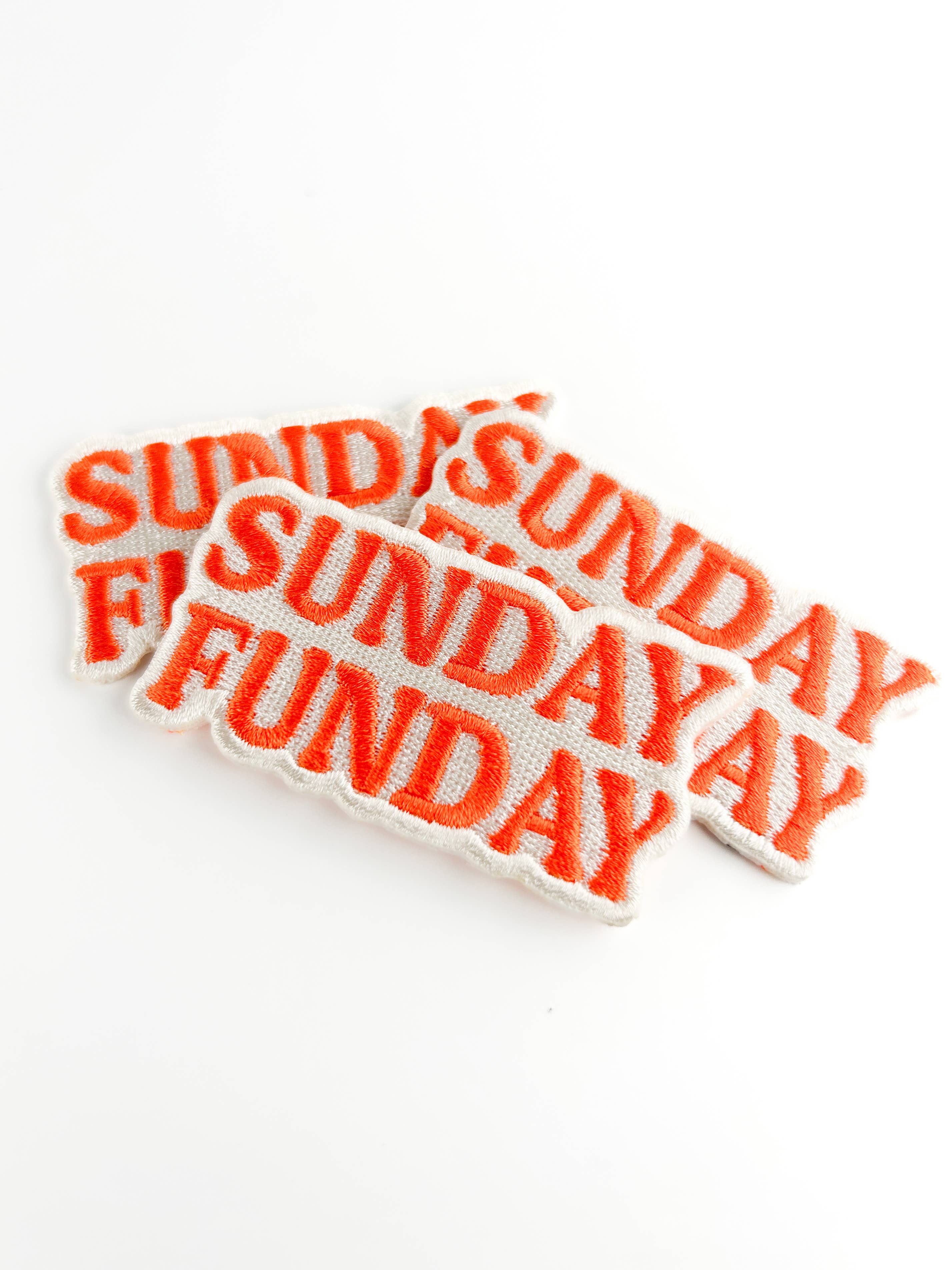 Sunday Funday Embroidered Patch Retro Iron On Patch for Hats