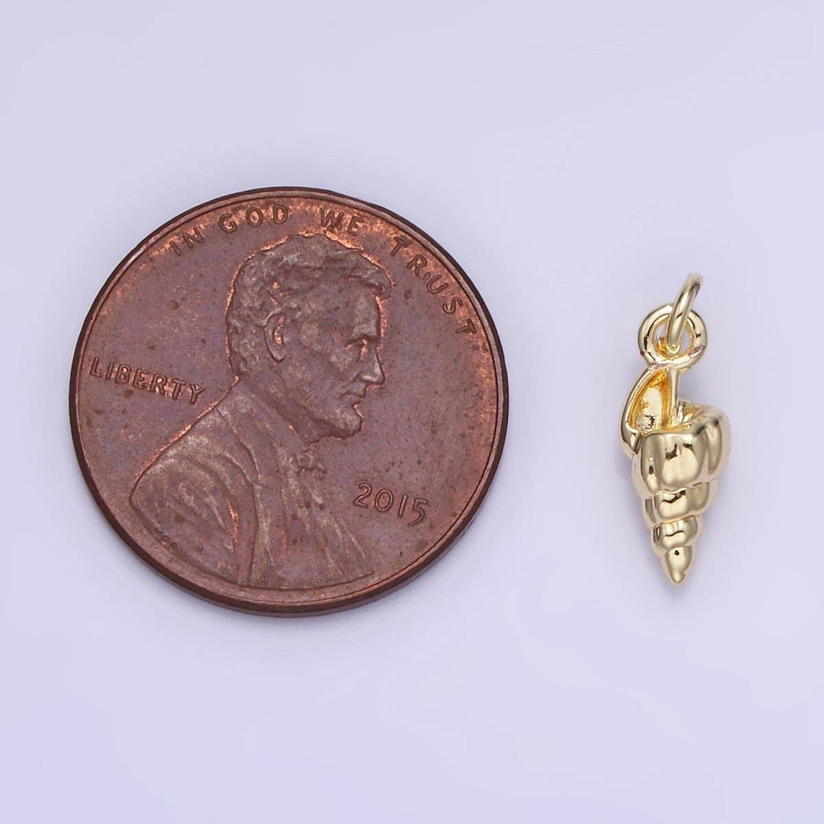 14K Gold Filled 14mm Clam Sea Shell Puffed Minimalist Mini Charm |