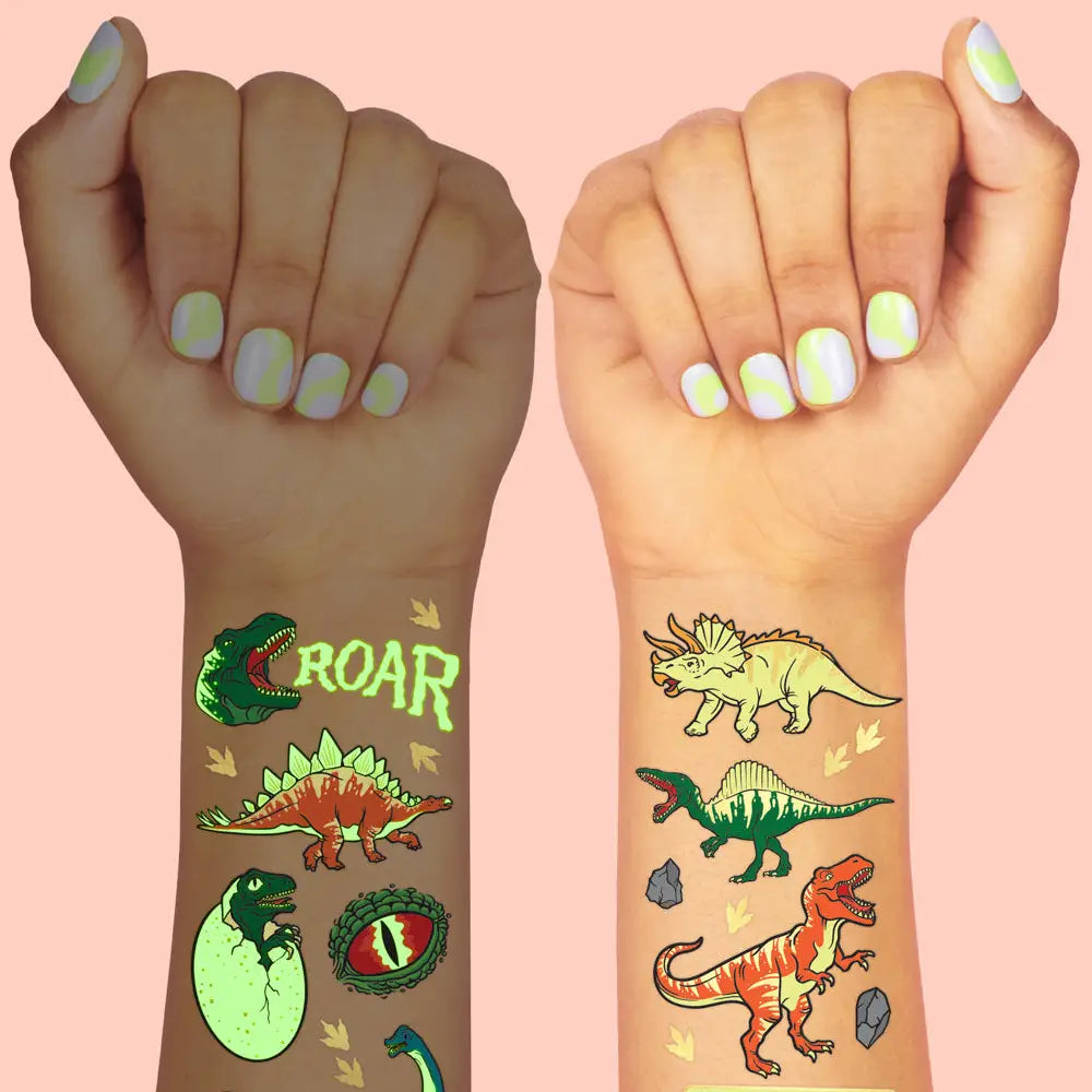 Dinosaur Glow in the Dark Kids Temporary Tattoos - Petit Fetti image 3