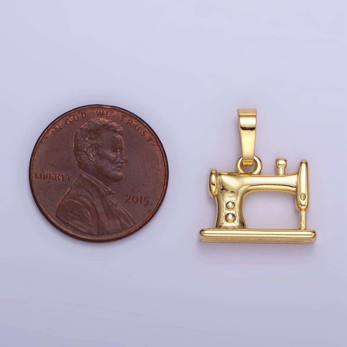 24K Gold Filled Sewing Machine Minimalist Appliance Pendant |