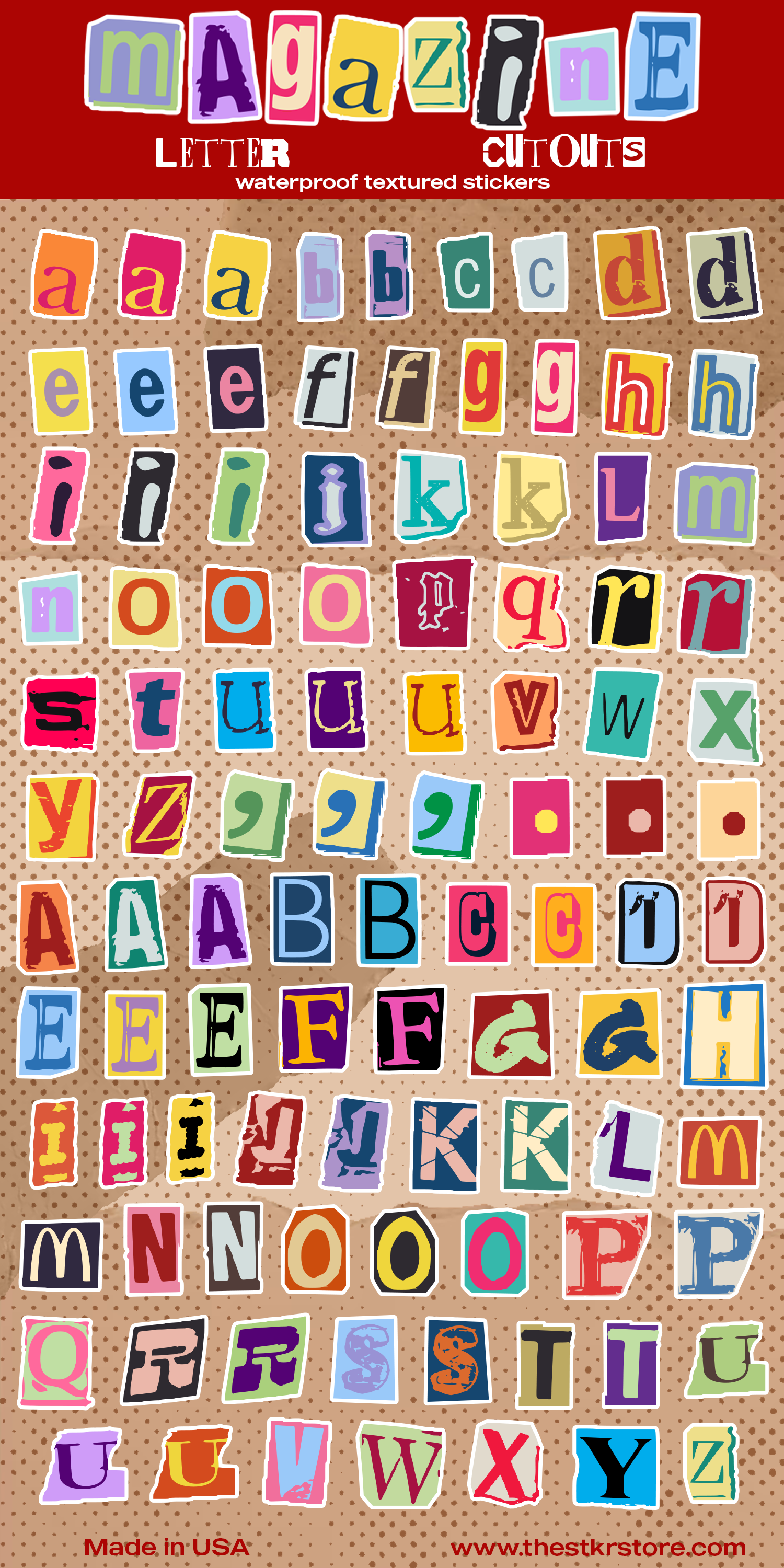 Magazine Letter Sticker Sheets