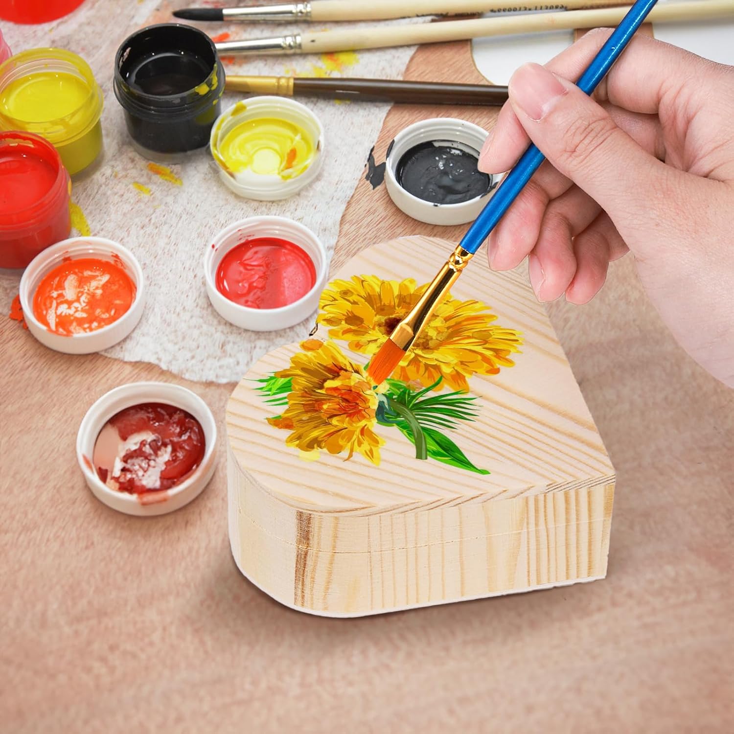 Wooden Heart Box
