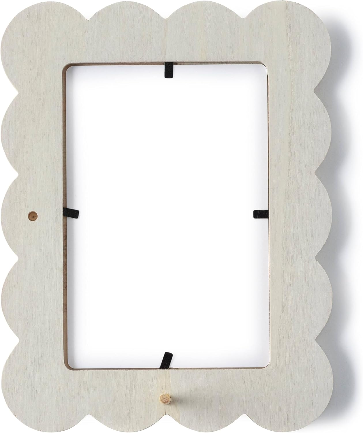 scalloped unfinished wood frame 4"x6"