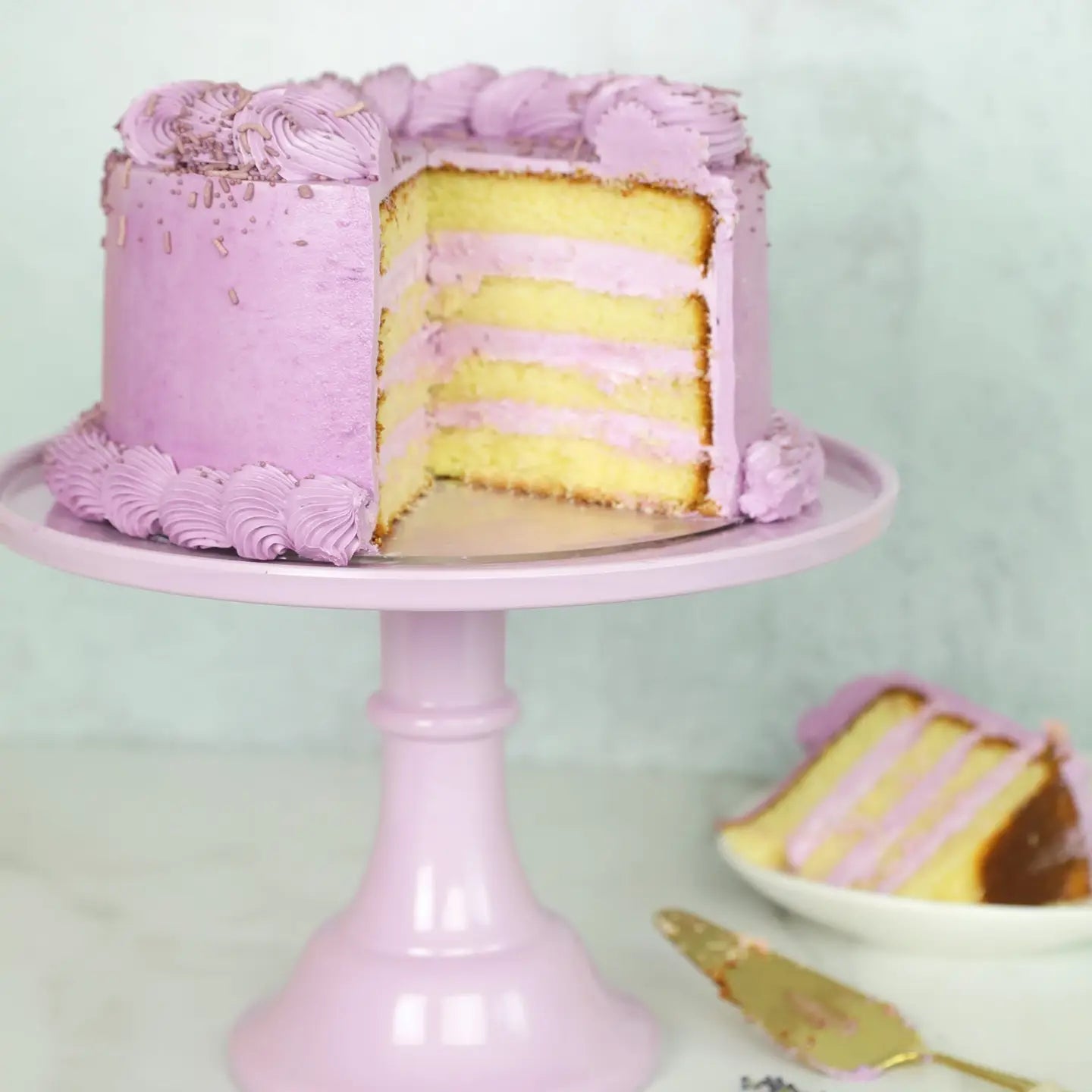 Melamine Cake Stand Large- Lilac Purple 11.5 Inch image 1