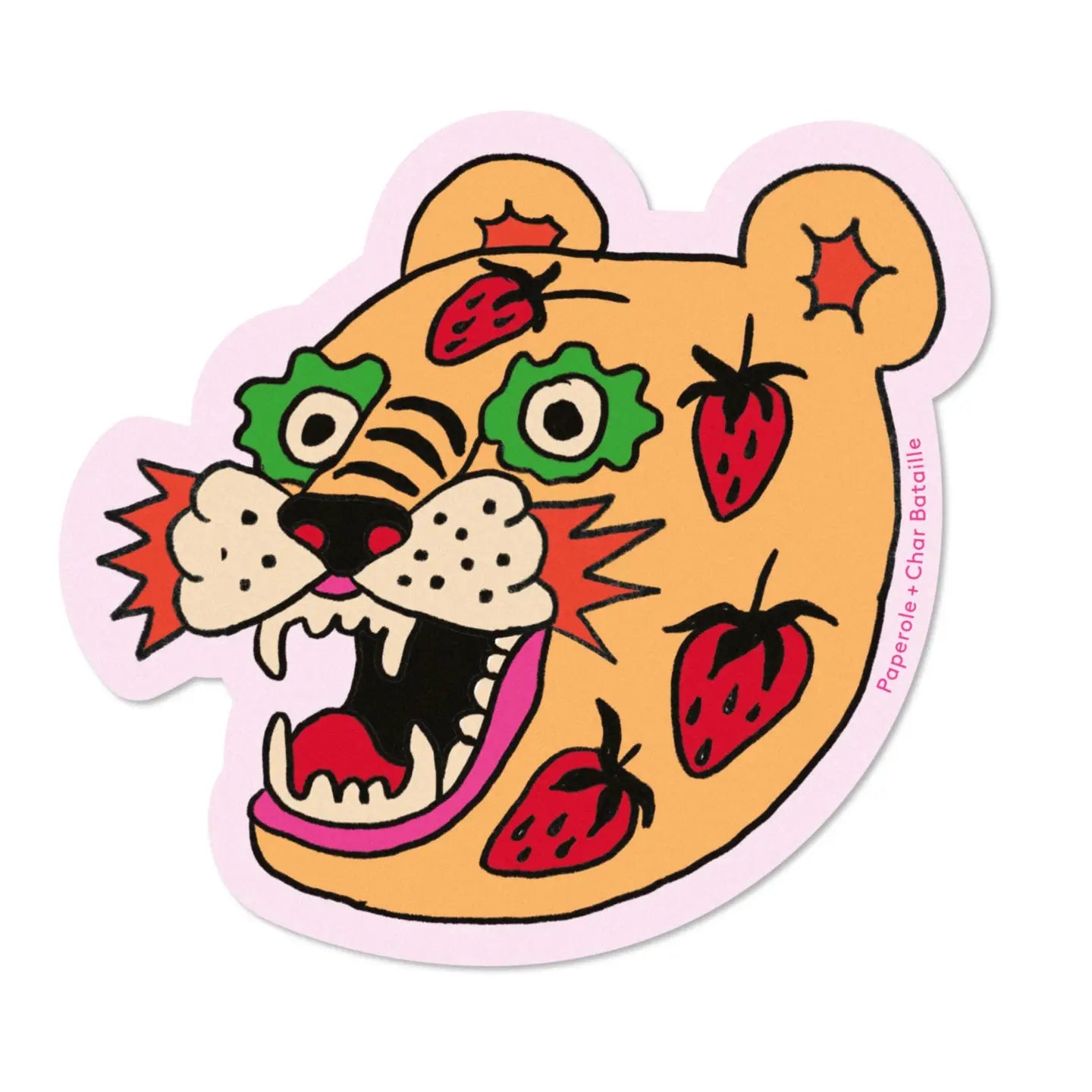 Strawberry Tiger Sticker image 0