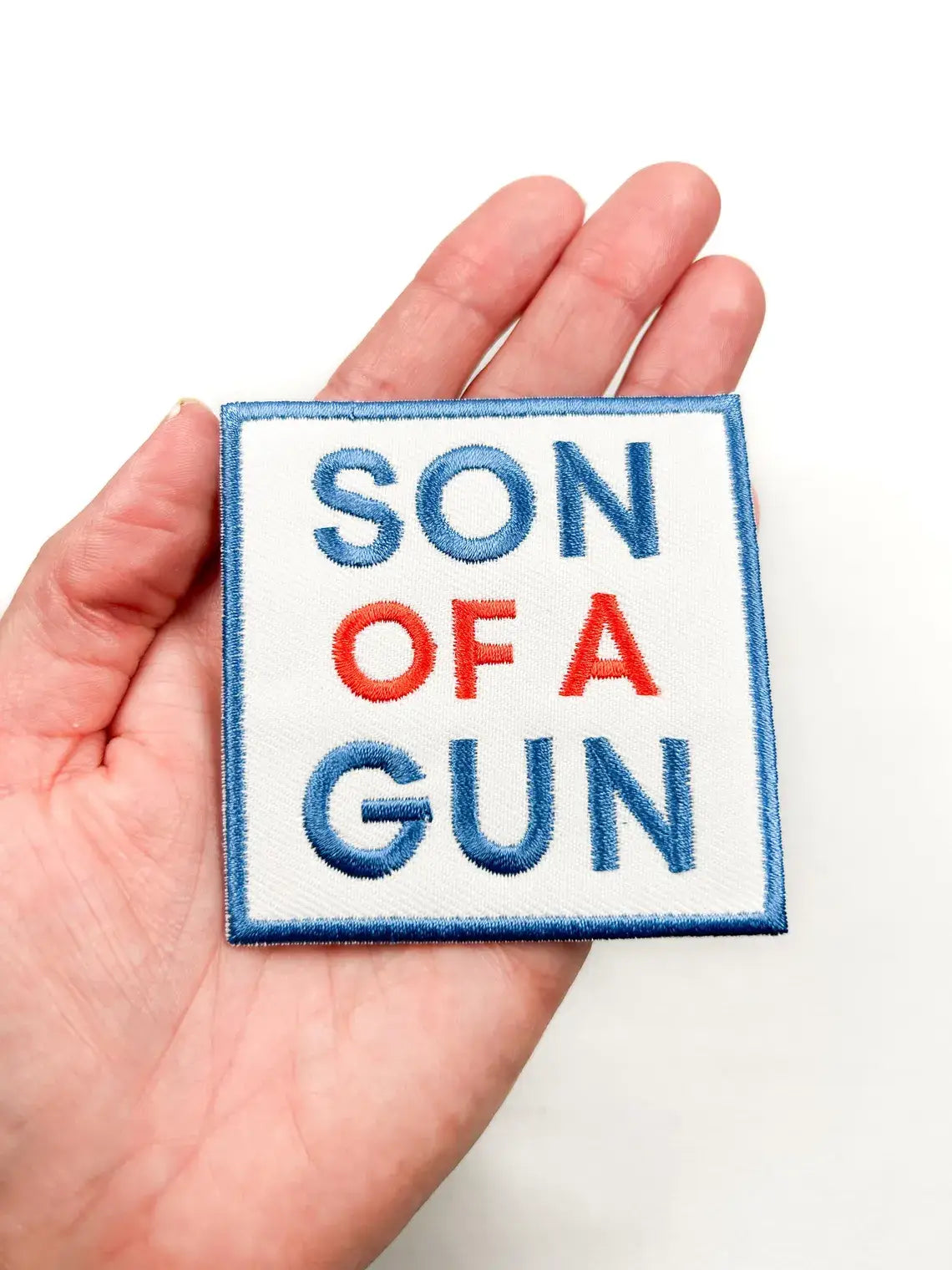 Son Of A Gun Embroidered Iron-On Patch Trucker Outlaw Rodeo