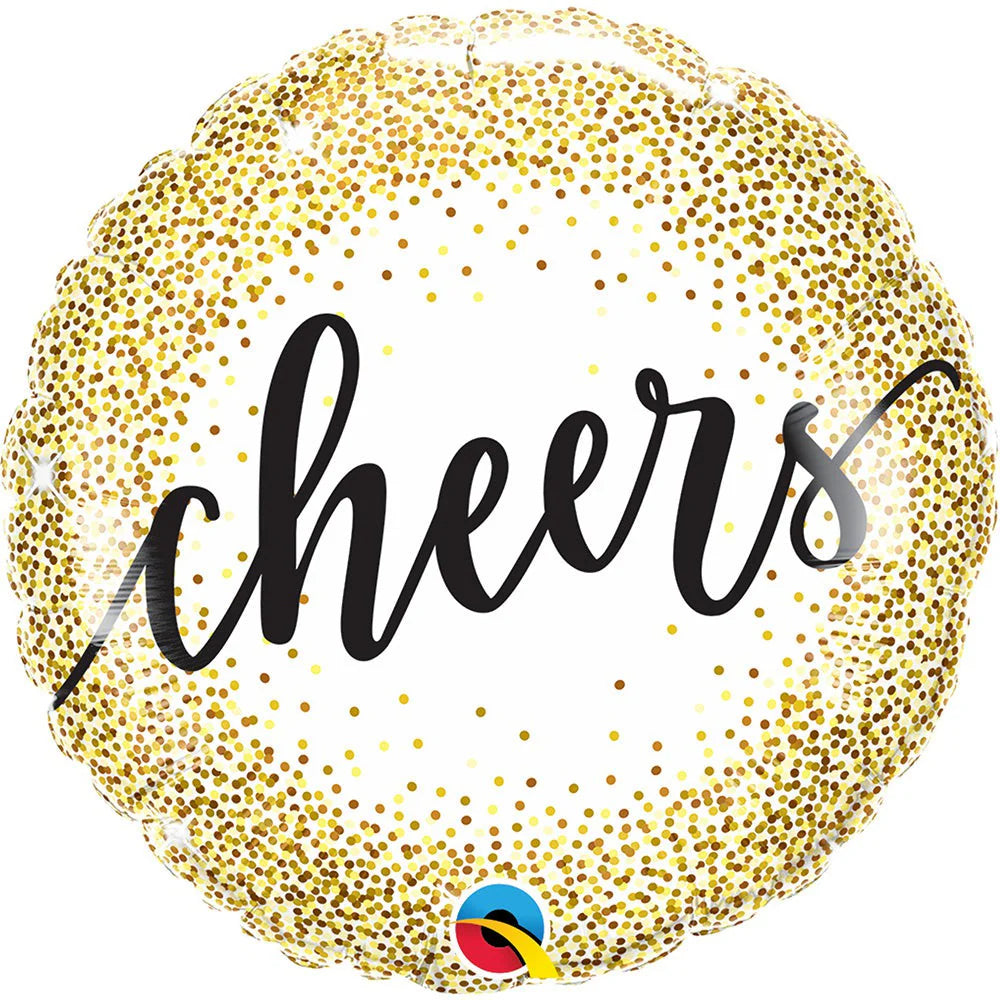 18 inch CHEERS GOLD GLITTER DOTS image 0