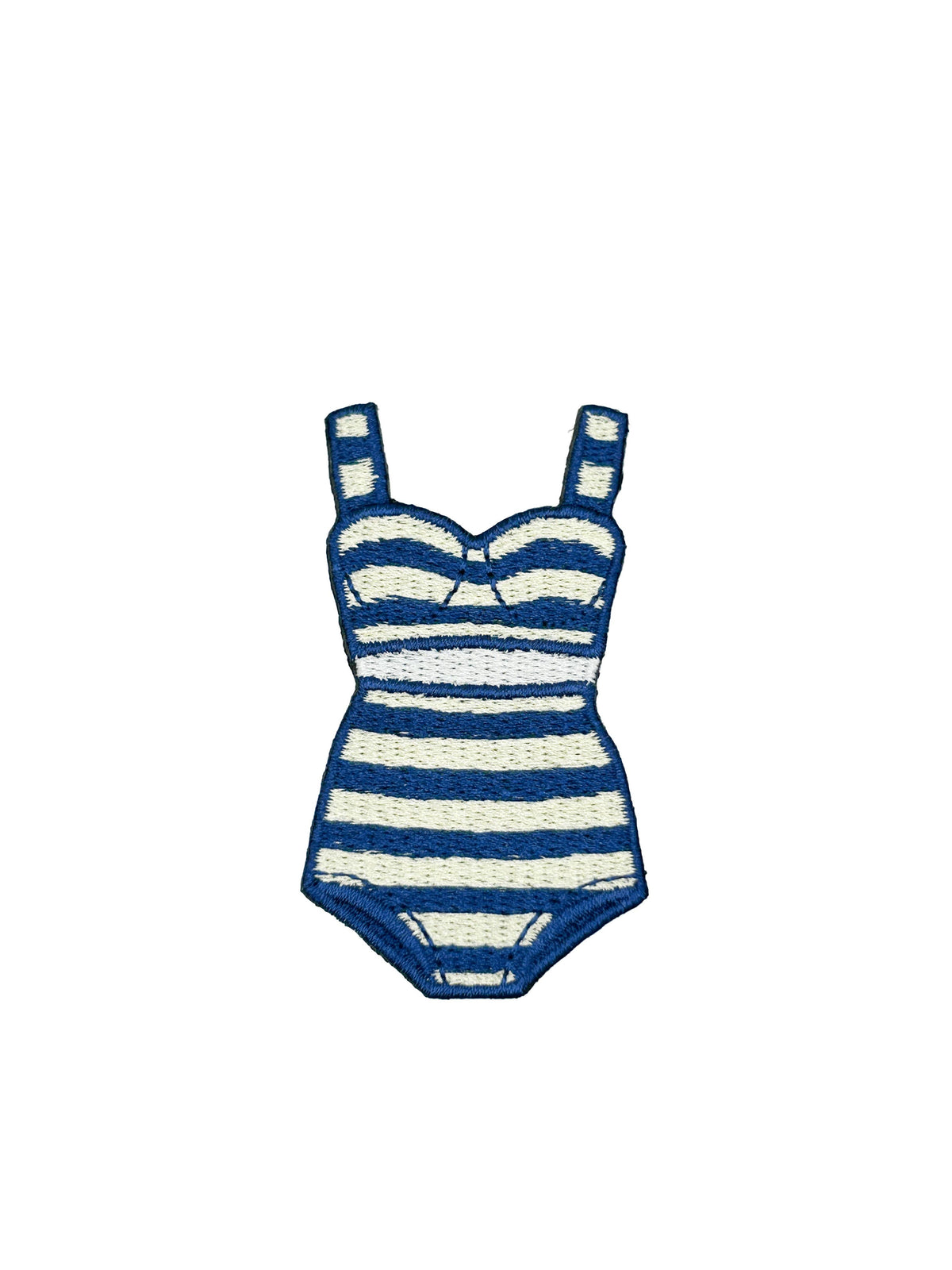 Preppy Striped Bikini Patch, Navy Cream Coastal Swimsuit
