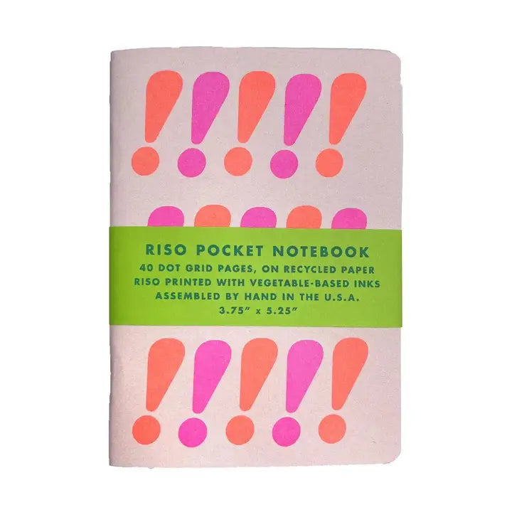 Risograph Pocket Notebook - Neon Exclamations image 0