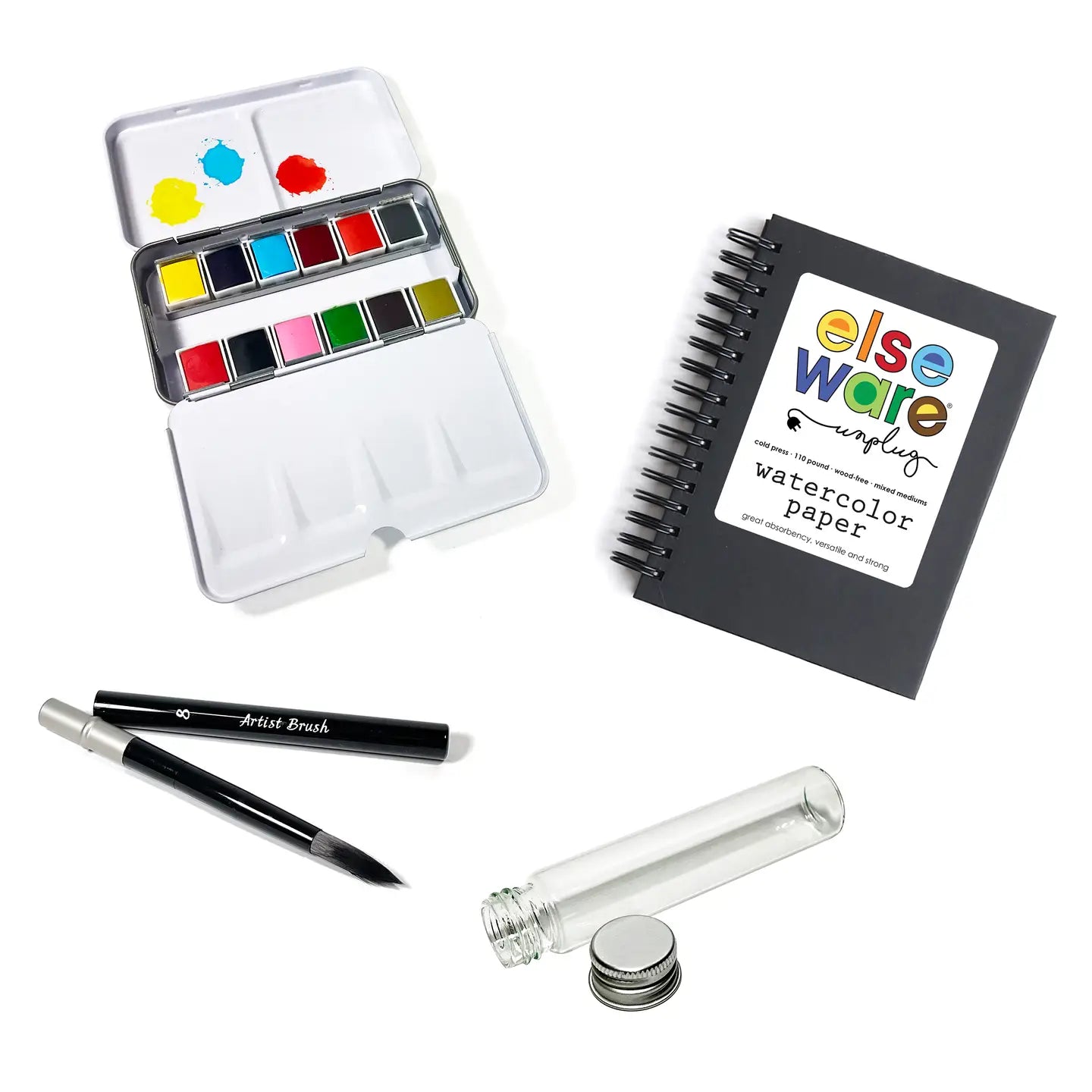 Watercolor To Go Kit - Portable, Travel-Friendly - 12 Colors image 1