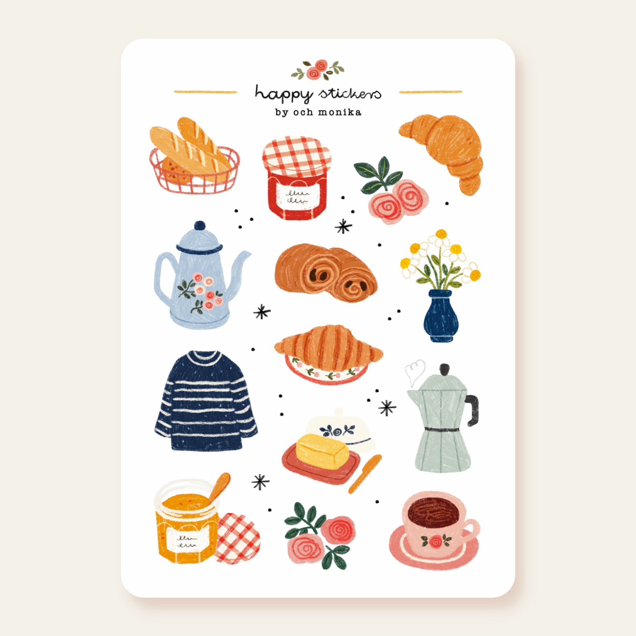 French Breakfast - Planner & Journal Stickers | A6 Matte
