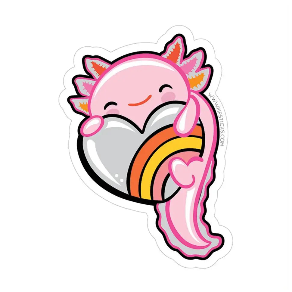 Axolotl Love Heart Vinyl Pipsticks image 0