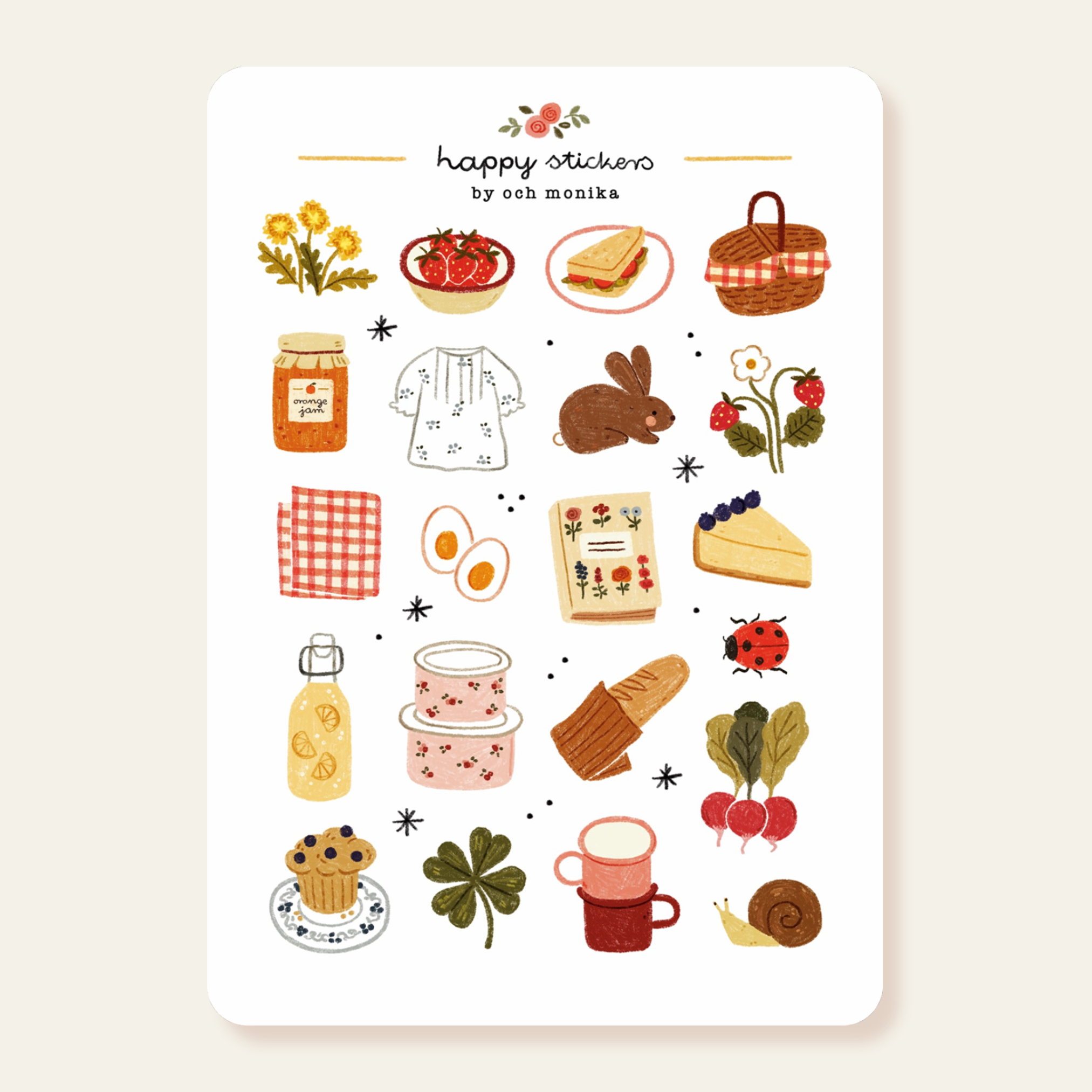 Spring Picnic - Planner & Journal Stickers | A6 Matte Paper