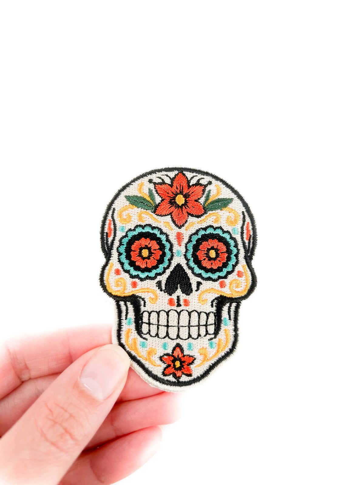Sugar Skull Patch | Day of the Dead Embroidered Iron On