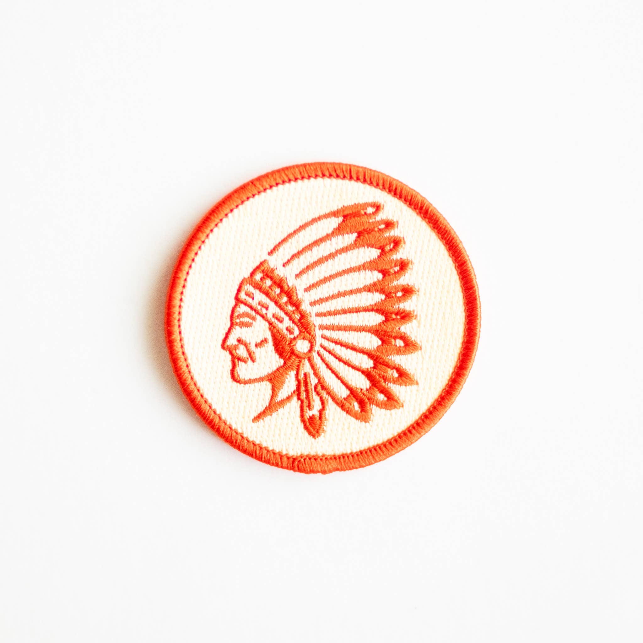 Indian Chief Head Embroidered Iron on Patch