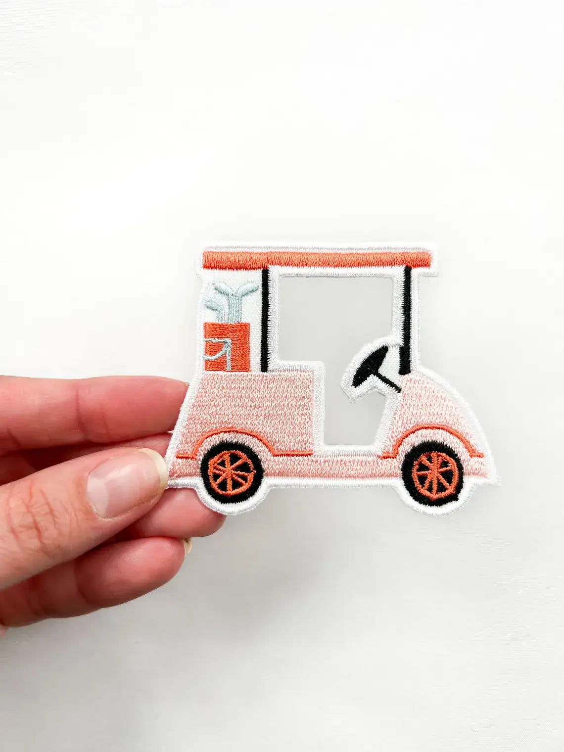 Pink Golf Cart Iron-On Patch Embroidered Patch Sports Fan