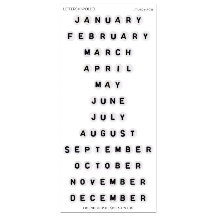 Friendship Bead Months - Sticker Sheet